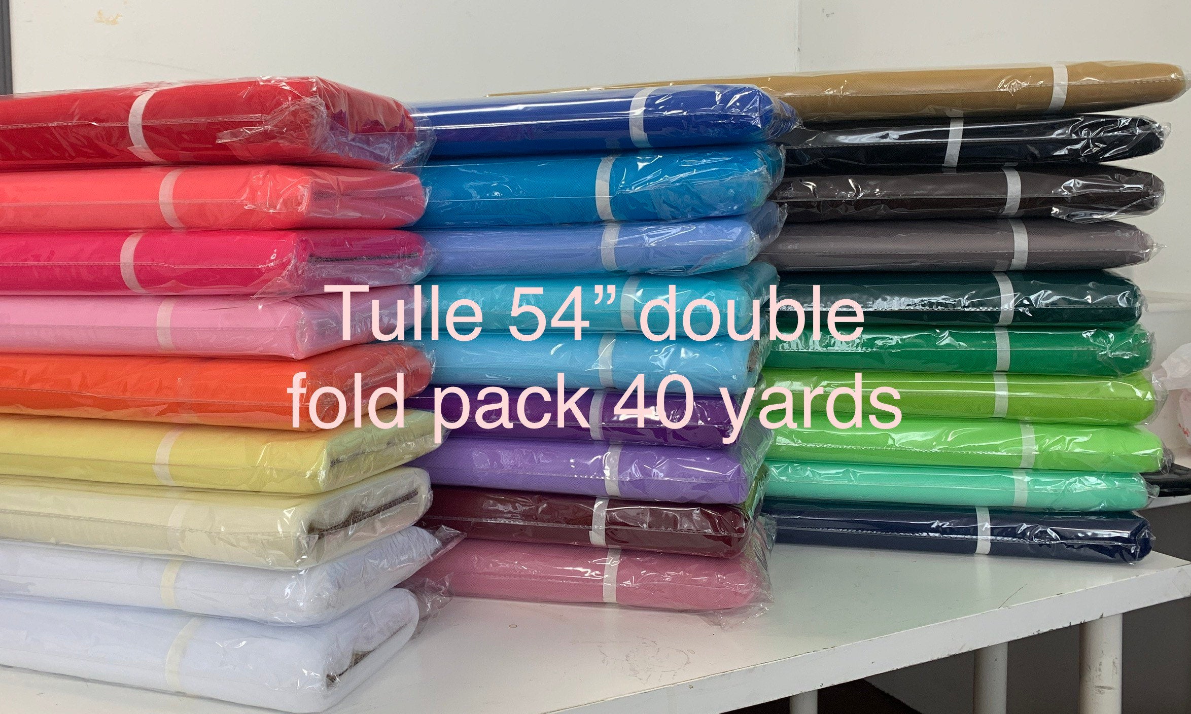 1 bolt 40 yards Tulle 54". Tela de tul. sell by 40 yards per bolt,double fold, use for party decoration. craft fabric. wedding vale and tutu