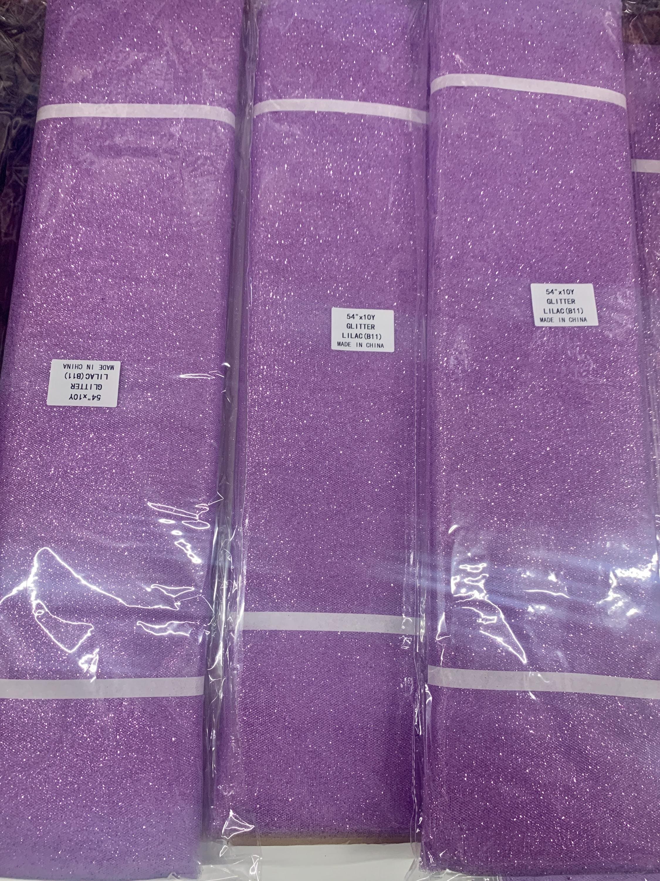 Lilac Glitter Tulle 10 yards 54" double fold. uses for tutu's , Party decoration, Kids dance skirt and so on.