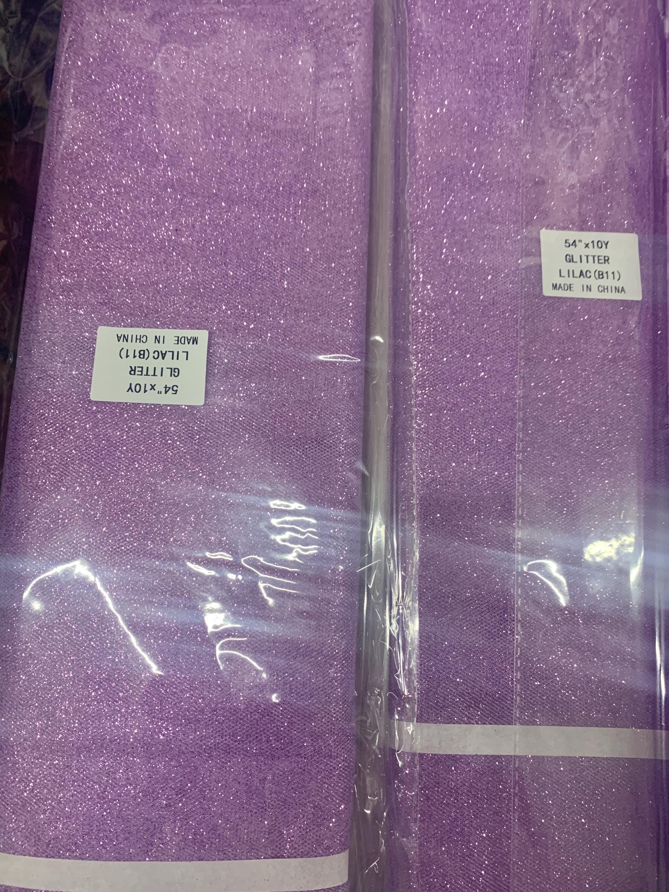Lilac Glitter Tulle 10 yards 54" double fold. uses for tutu's , Party decoration, Kids dance skirt and so on.