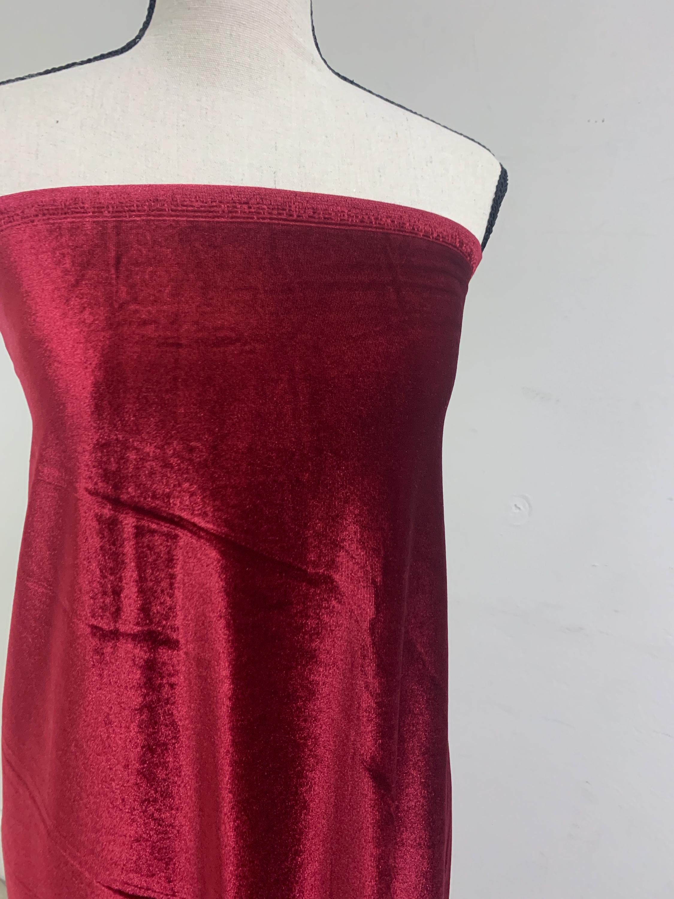A 5 yard Stretch Velvet fabric, color Burgundy width 58/60 inches.