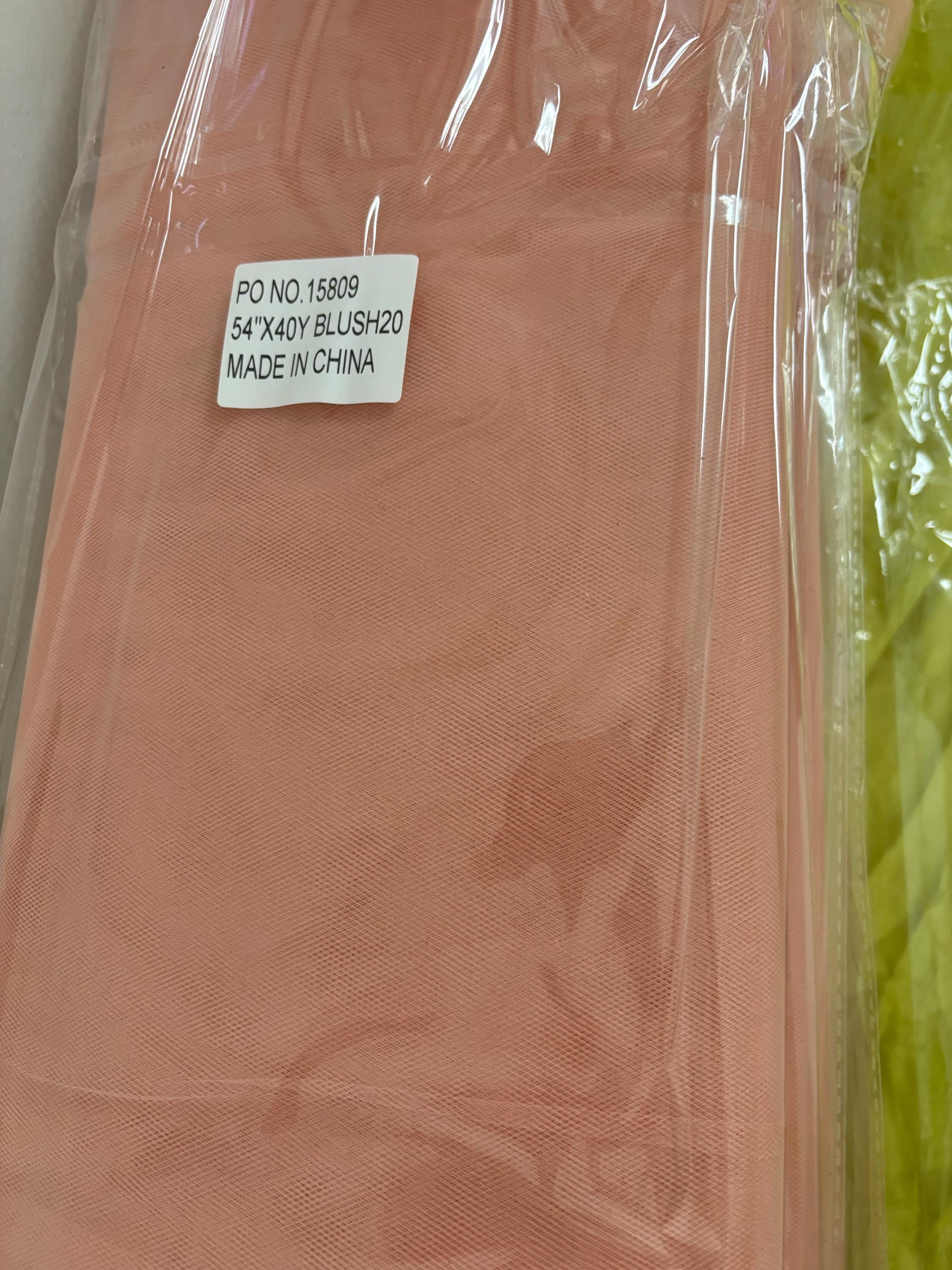 Color Blush 20 Tulle 1 bolt 40 yards width 54", double fold, . Tela de tul. use for party decoration. craft fabric. wedding vale and tutu