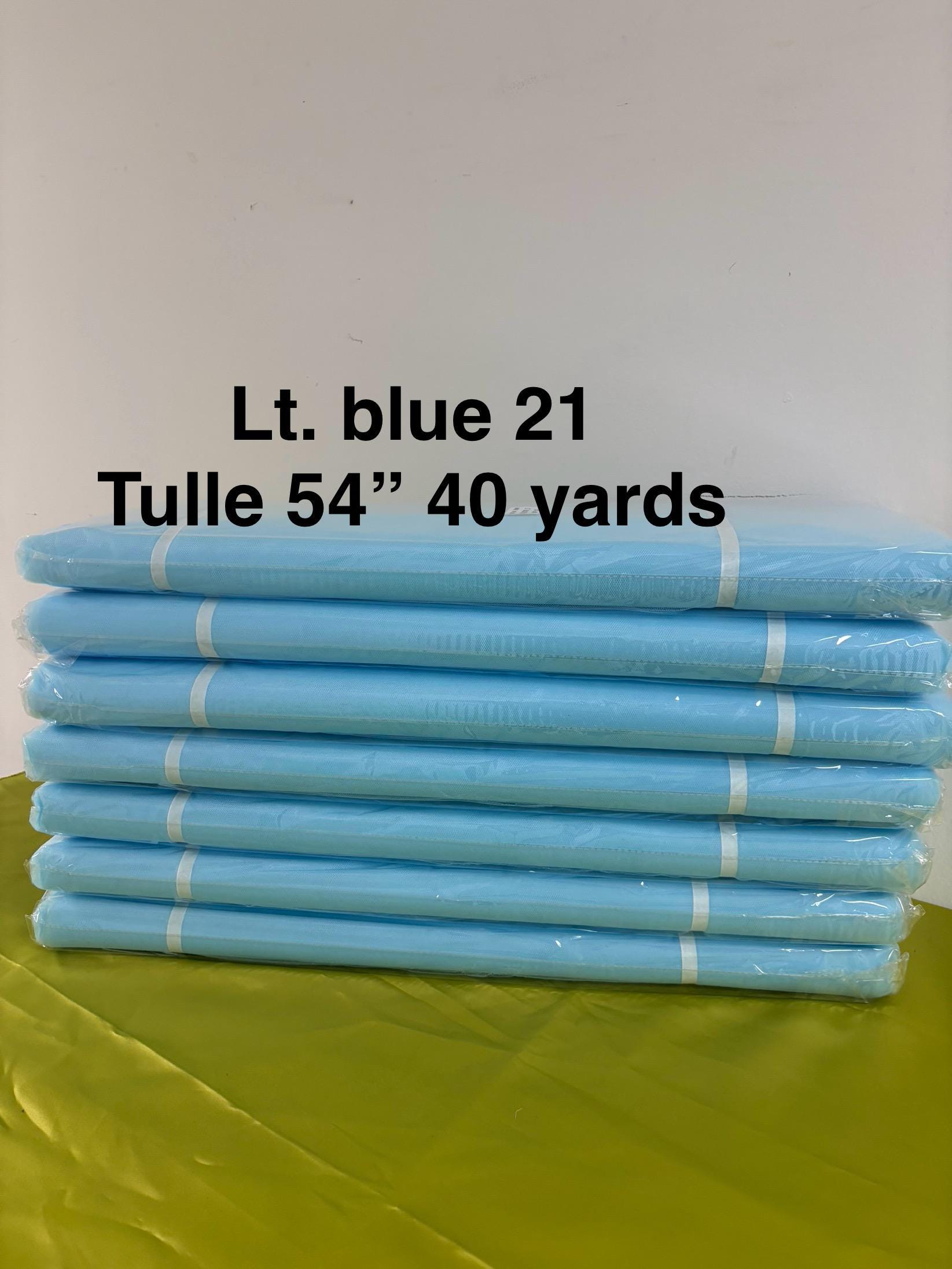 Lt, Blue G21 Tulle 1 bolt 40 yards width 54", double fold, . Tela de tul. use for party decoration. craft fabric. wedding vale and tutu