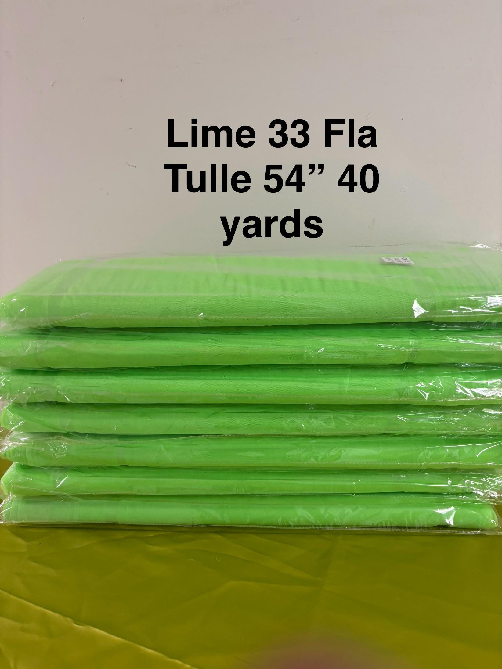 Color Lime 33 Tulle 1 bolt 40 yards width 54", double fold, . Tela de tul. use for party decoration. craft fabric. wedding vale and tutu