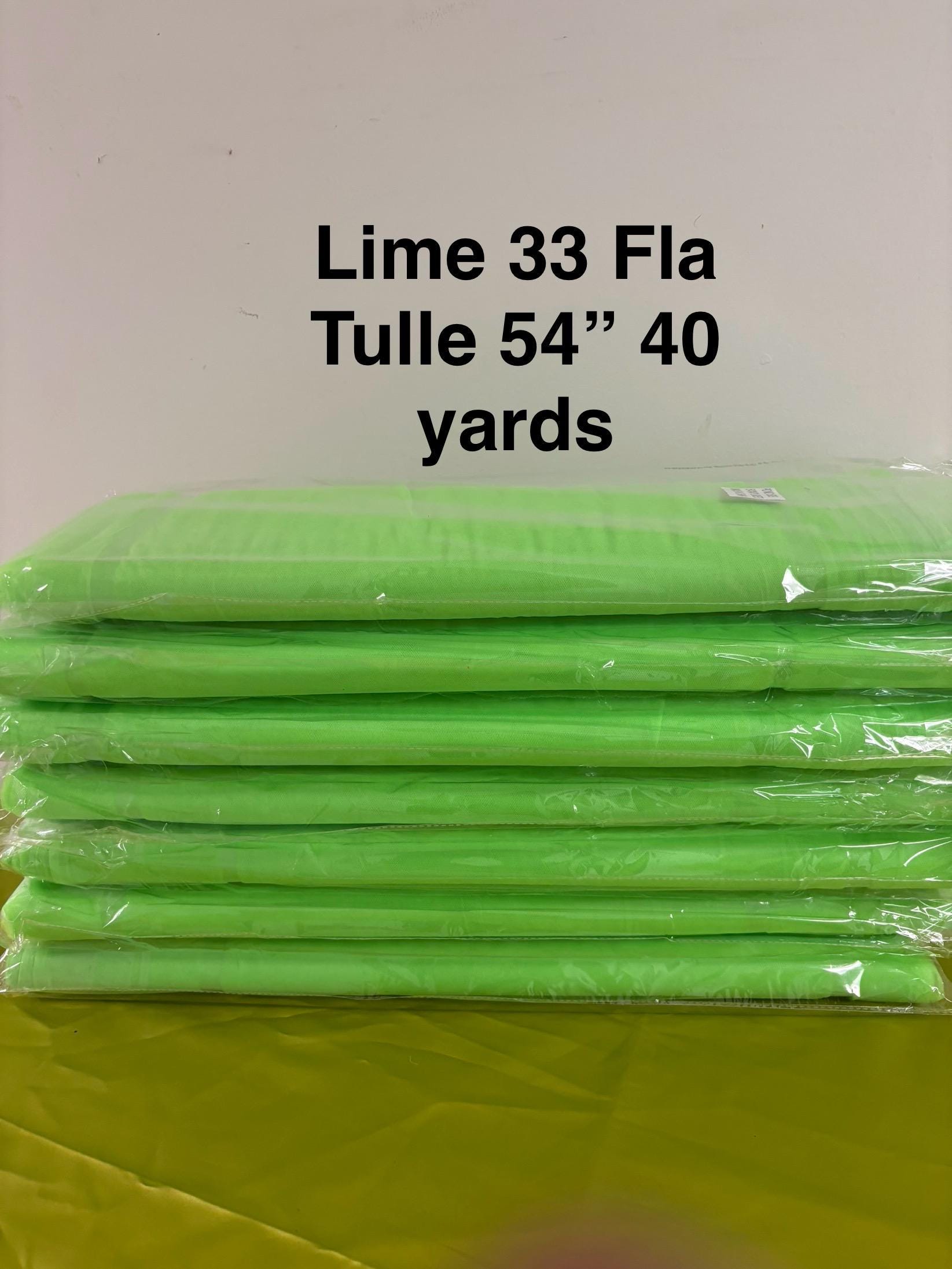 Color Lime 33 Tulle 1 bolt 40 yards width 54", double fold, . Tela de tul. use for party decoration. craft fabric. wedding vale and tutu