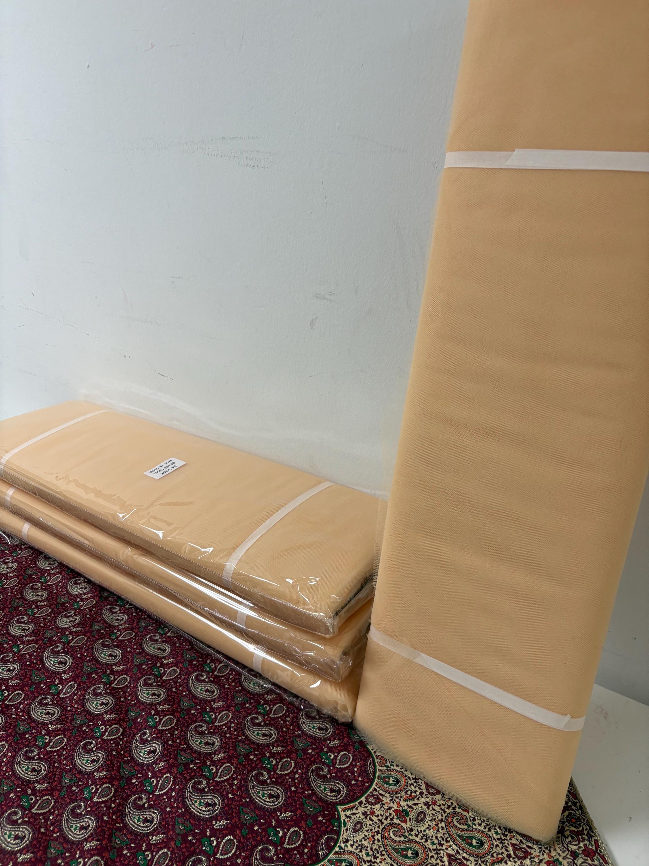 Color Beige 50 Tulle 1 bolt 40 yards width 54", double fold, . Tela de tul. use for party decoration. craft fabric. wedding vale and tutu