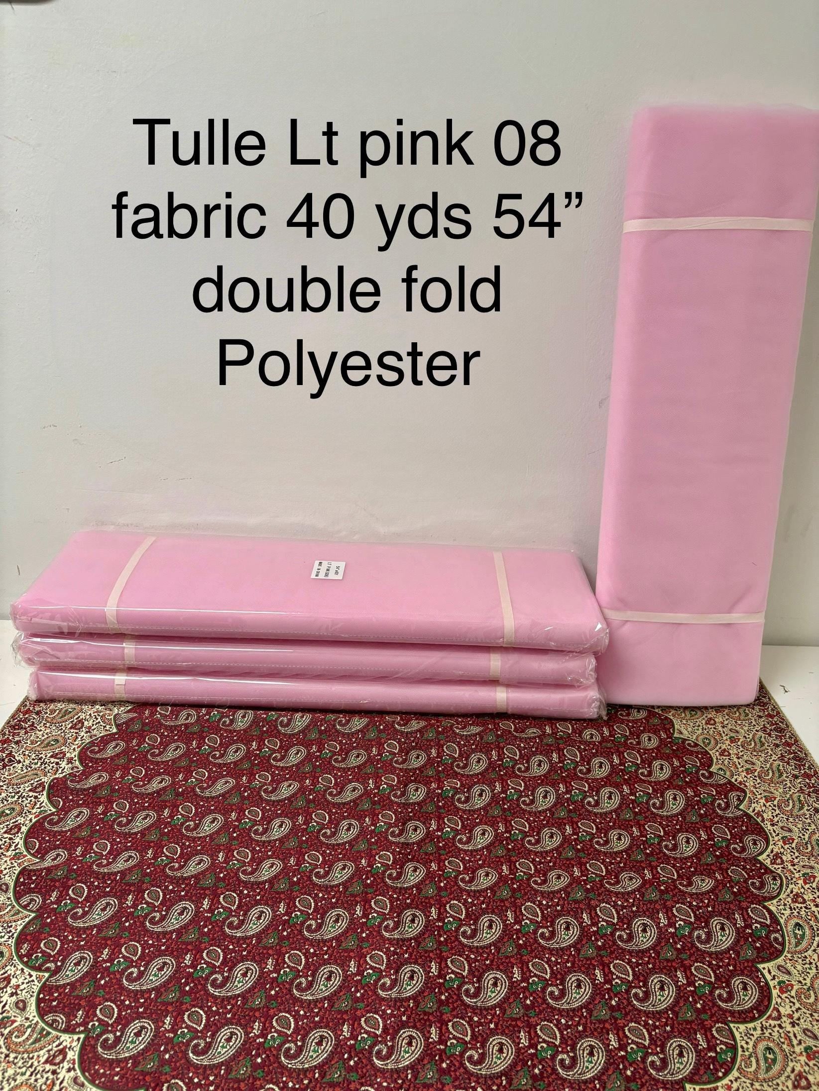 Color Lt.Pink 08 Tulle 1 bolt 40 yards width 54", double fold, . Tela de tul. use for party decoration. craft fabric. wedding vale and tutu