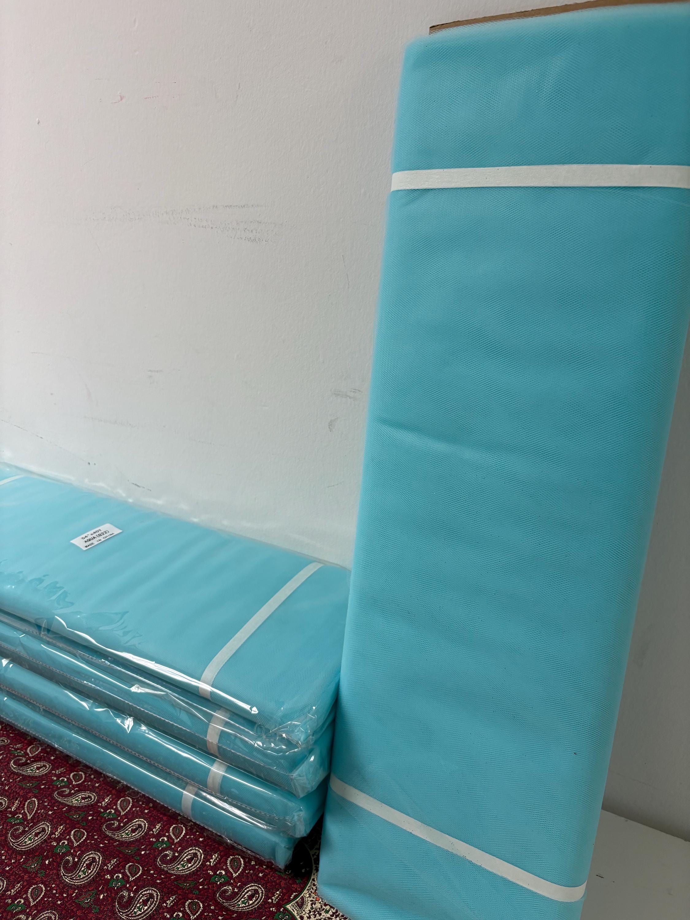 Color Aqua 22 Tulle 1 bolt 40 yards width 54", double fold, . Tela de tul. use for party decoration. craft fabric. wedding vale and tutu