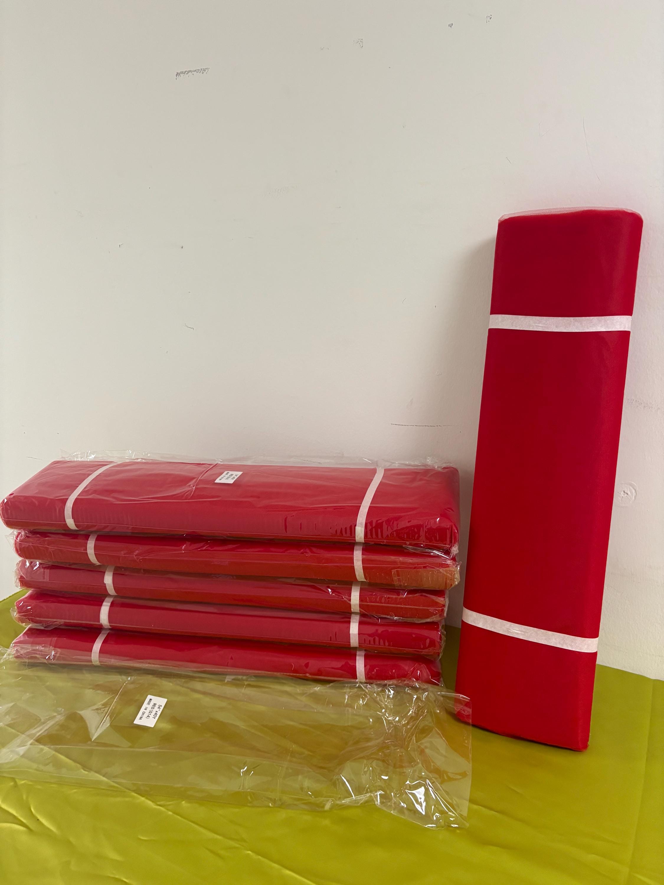 Red Tulle 1 bolt 40 yards width 54", double fold, . Tela de tul. use for party decoration. craft fabric. wedding vale and tutu