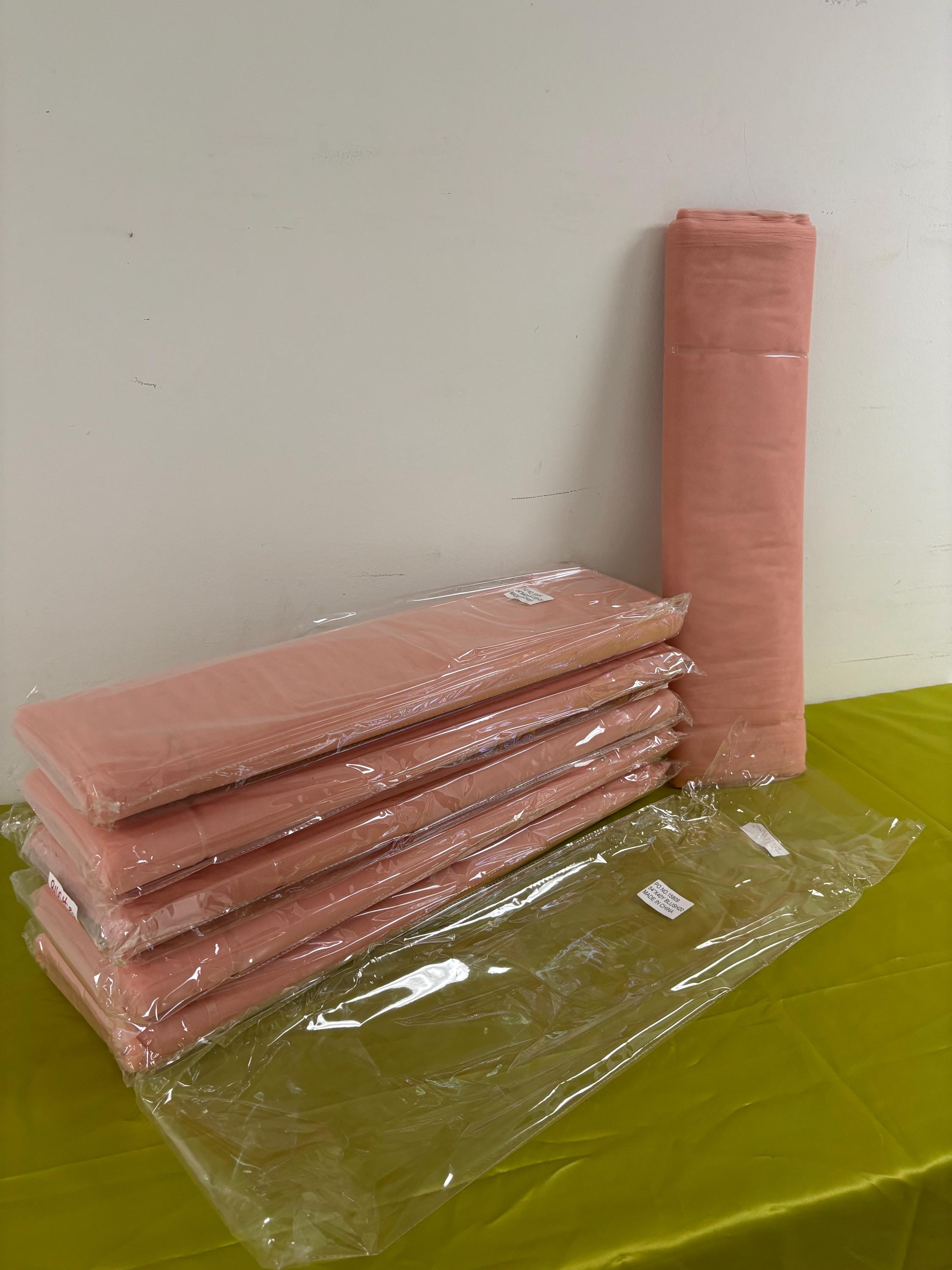 Color Blush 20 Tulle 1 bolt 40 yards width 54", double fold, . Tela de tul. use for party decoration. craft fabric. wedding vale and tutu