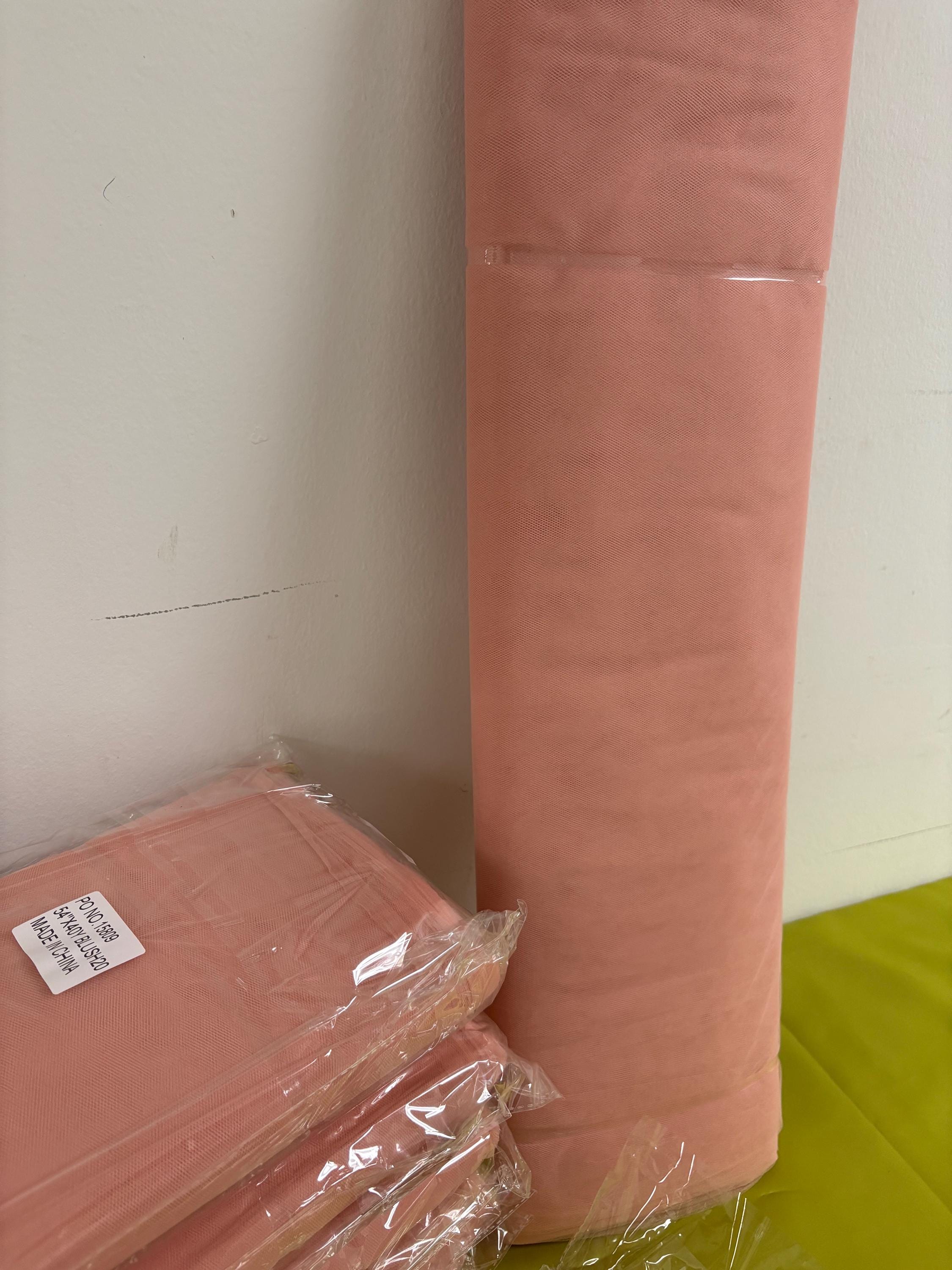 Color Blush 20 Tulle 1 bolt 40 yards width 54", double fold, . Tela de tul. use for party decoration. craft fabric. wedding vale and tutu