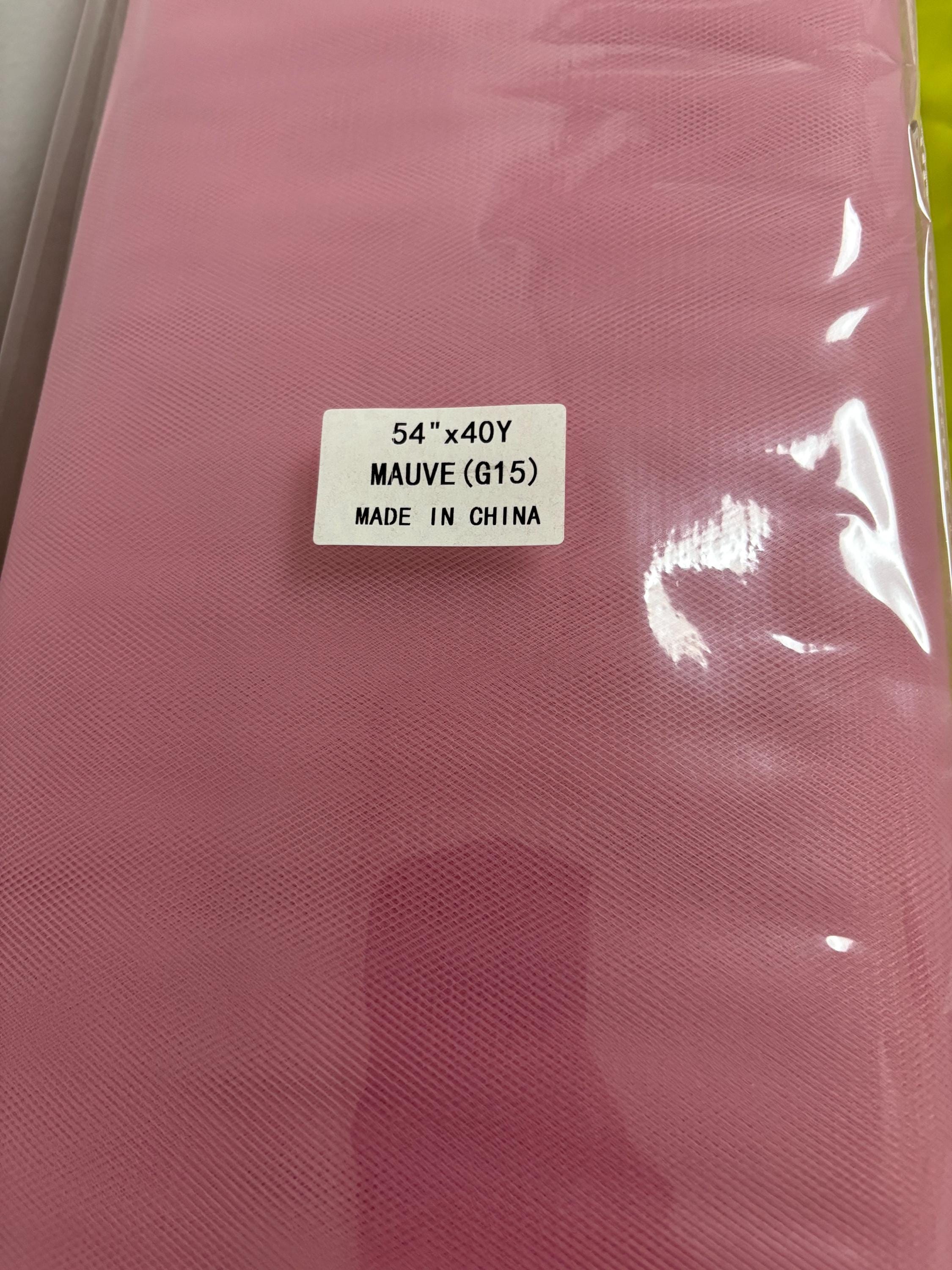 color Mauve G15 Tulle 1 bolt 40 yards width 54", double fold, . Tela de tul. use for party decoration. craft fabric. wedding vale and tutu