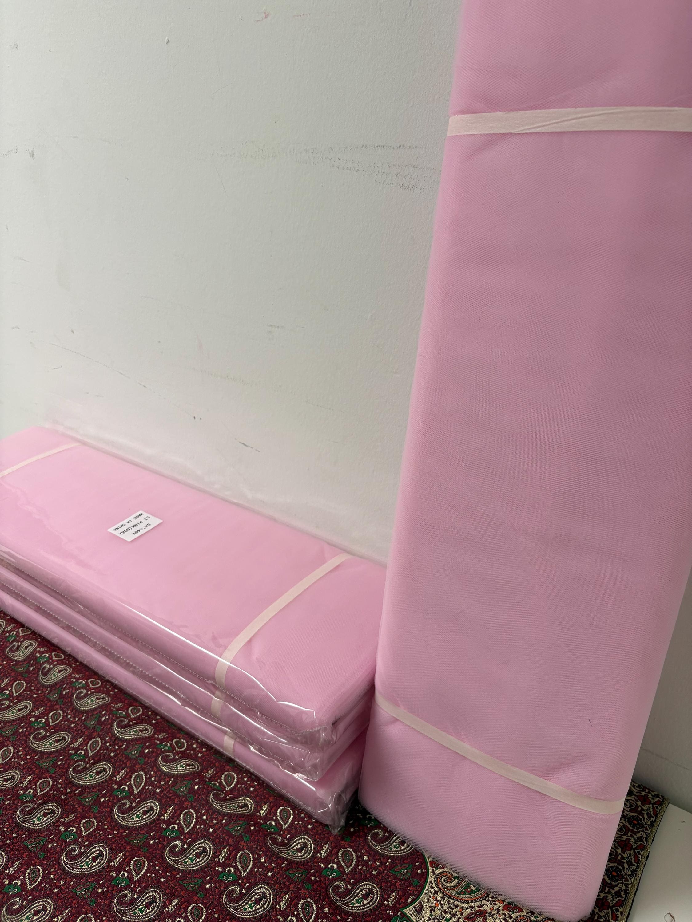 Color Lt.Pink 08 Tulle 1 bolt 40 yards width 54", double fold, . Tela de tul. use for party decoration. craft fabric. wedding vale and tutu