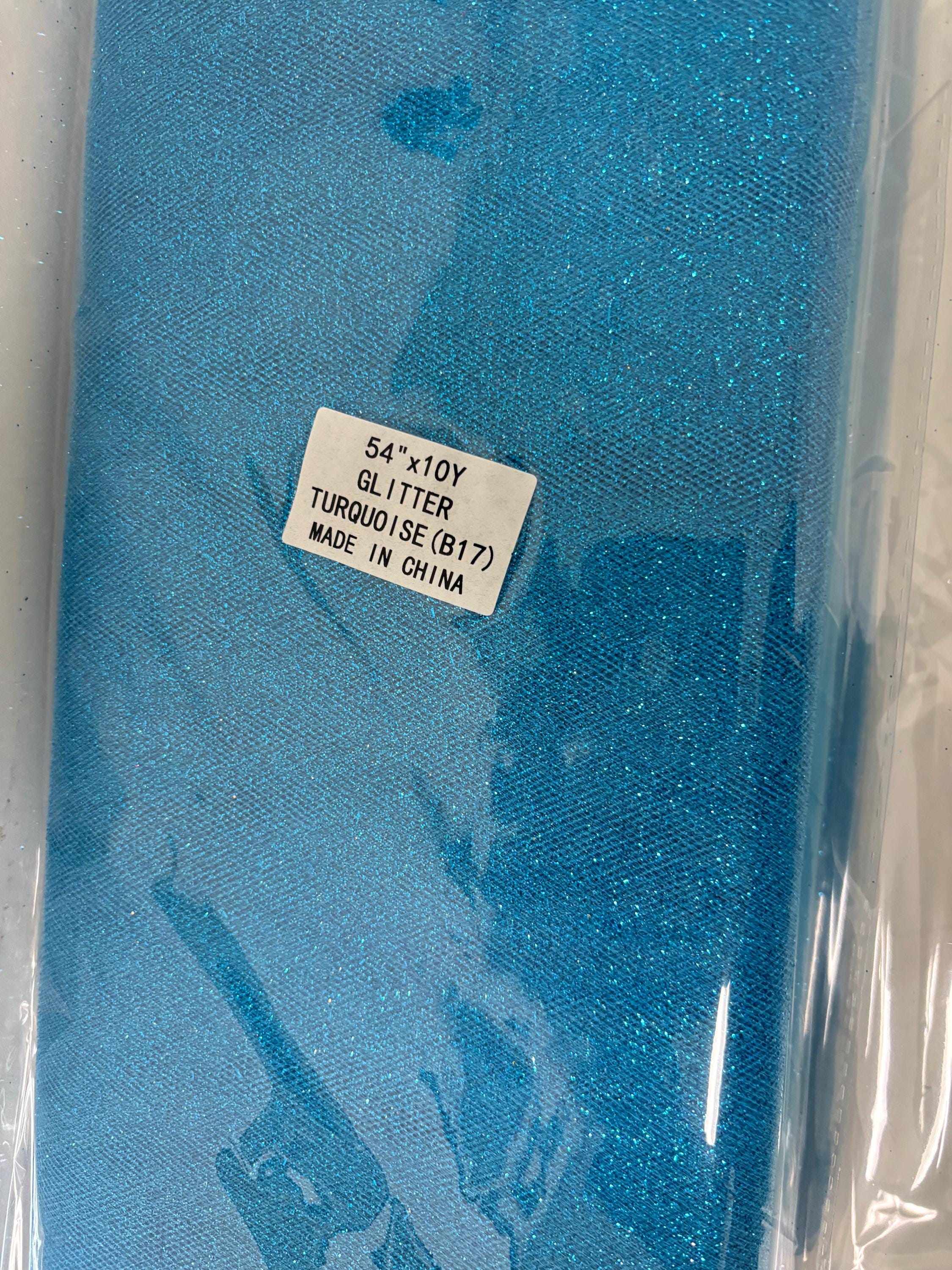 Tulle turquoise with Glitter 10 yards 54" double fold. 10 yards bolt.
