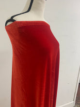 Load image into Gallery viewer, A 5 yards cut Stretch Velvet color Red 58/60&quot;.