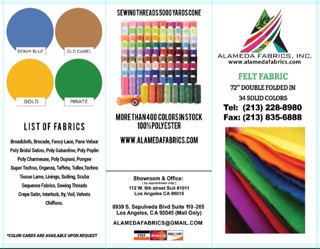 Felt Fabric by 20 yards Bolt width 72 inches double fold