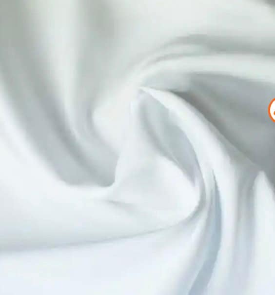 White 100% cotton fabric, 58/60" shirt weight.