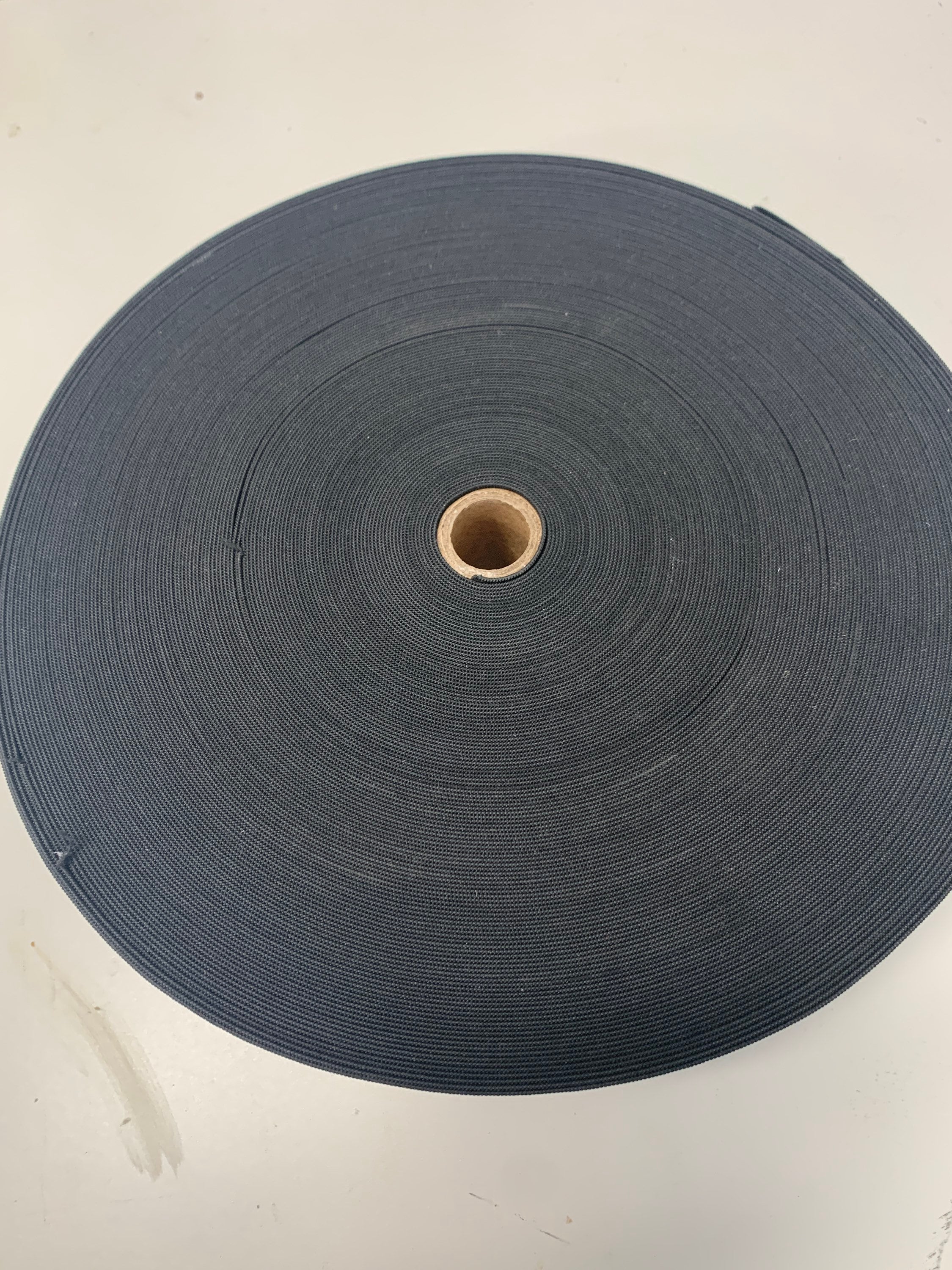 Elastic black 2 inches wide, 50 yards.