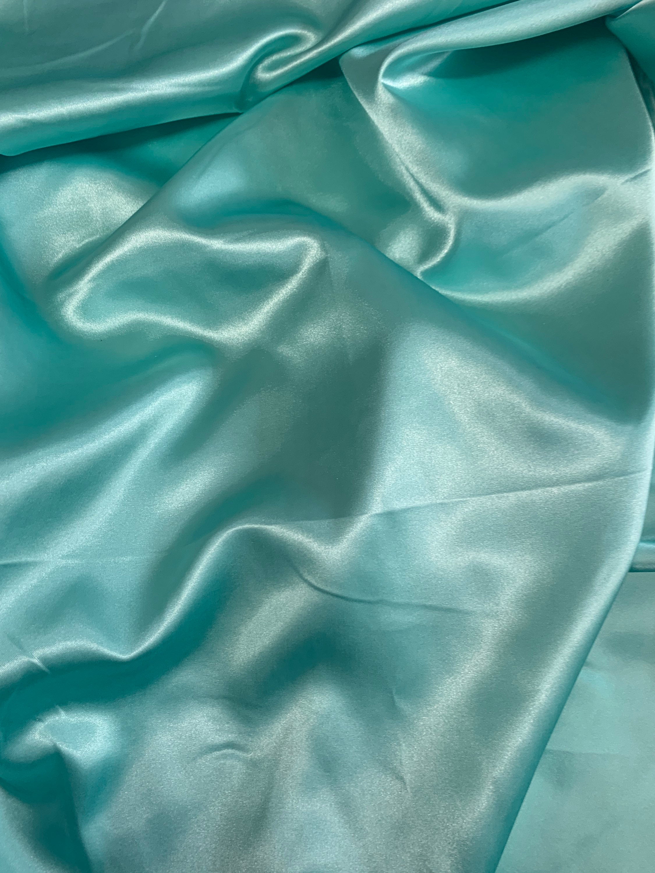 Mint color Satin fabric. color Mint (item no 3142 medium satin)