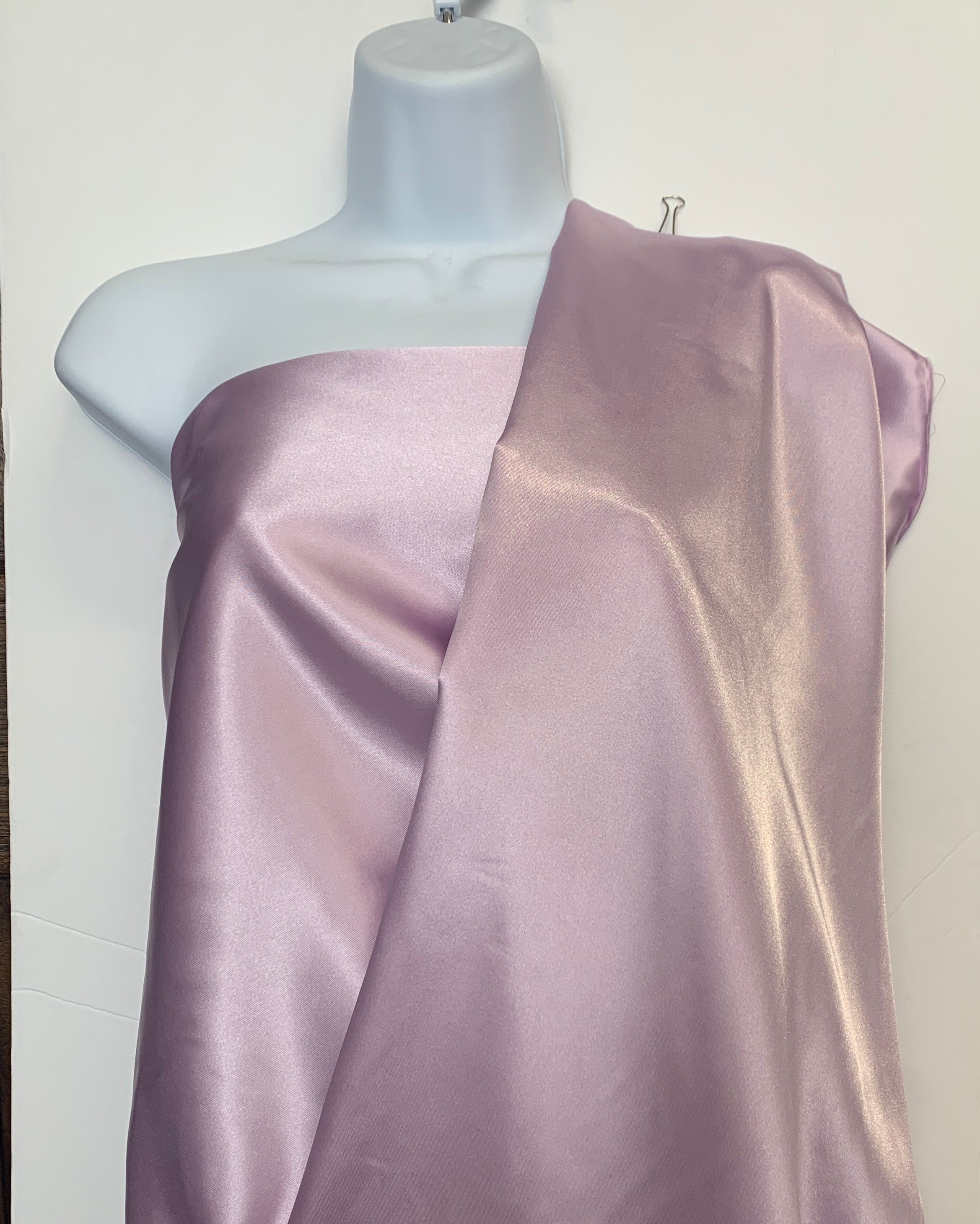 Bridal satin color Lavender 170, width 59/60 inches sample available upon request