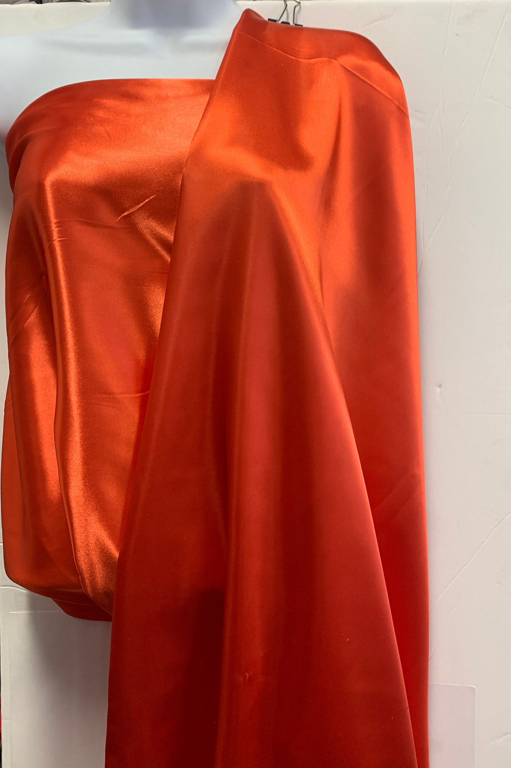 Soft silky satin fabric - Coral - 59" Width