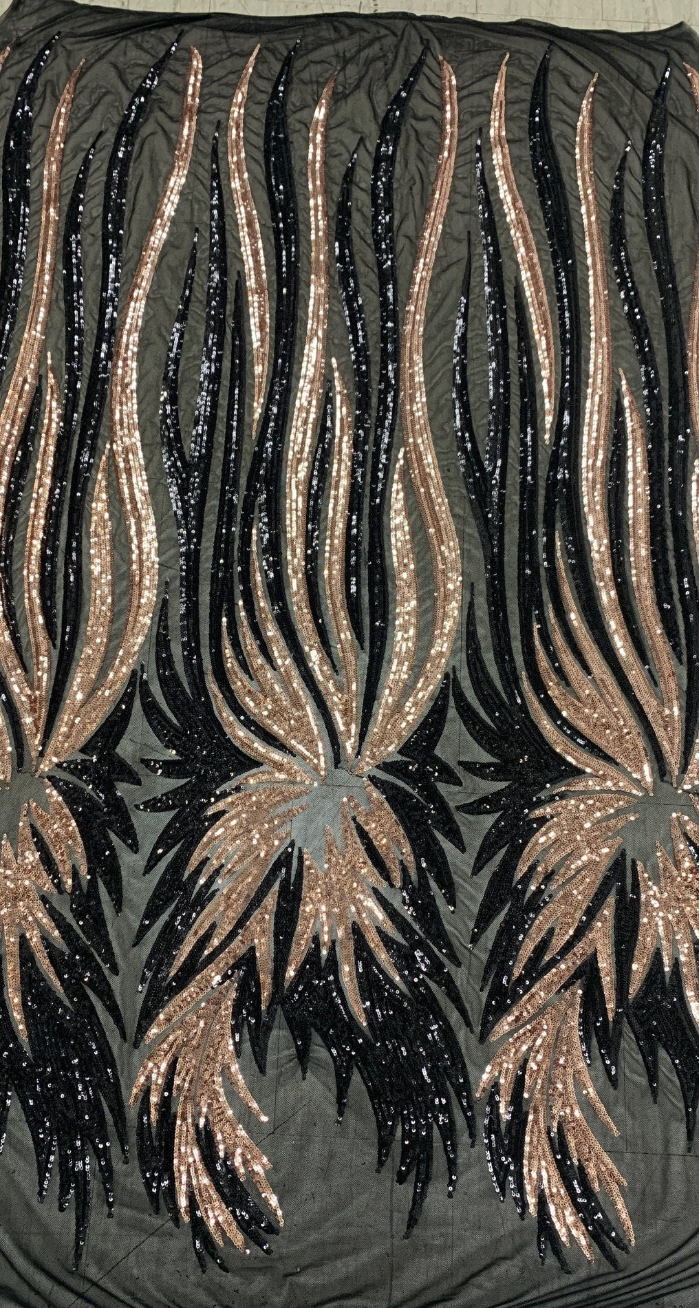 All over Sequins fabric design Princess color black/Blush width 50inches. sales by 1 yard increment.