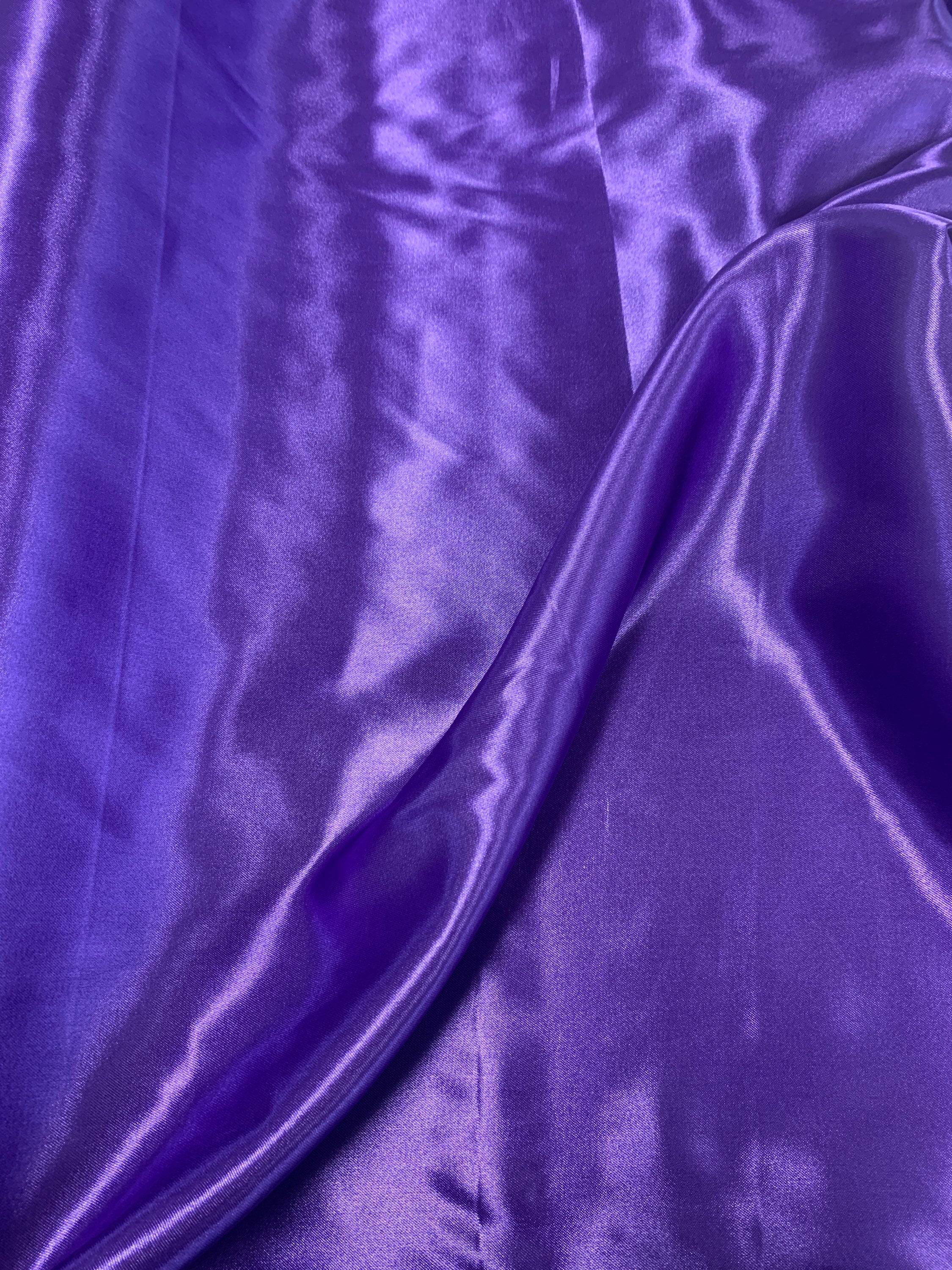Satin Fabric, color Royal blue and purple, sell by 60 yards roll width 58/60 inches , soft shiny quality