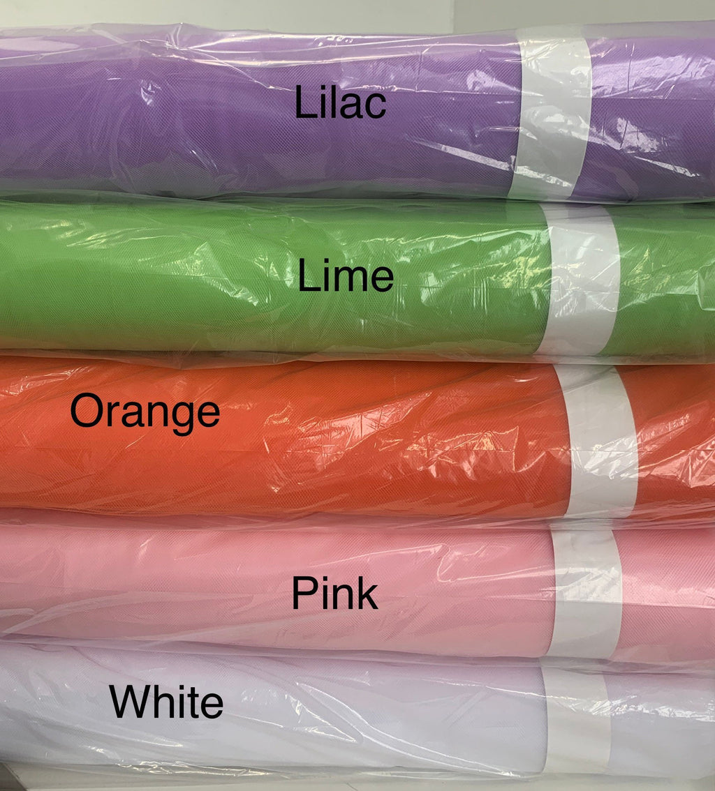 50 yards Illusion tulle fabric .width: 108 inches packed 4 fold bolt. 100% polyester, common uses in bridal line, tutu's. Tela de tul 108”