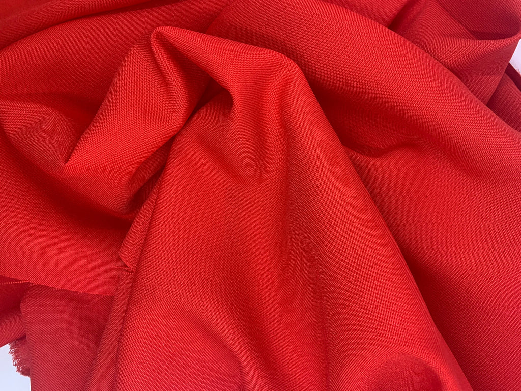 Red poplin fabric