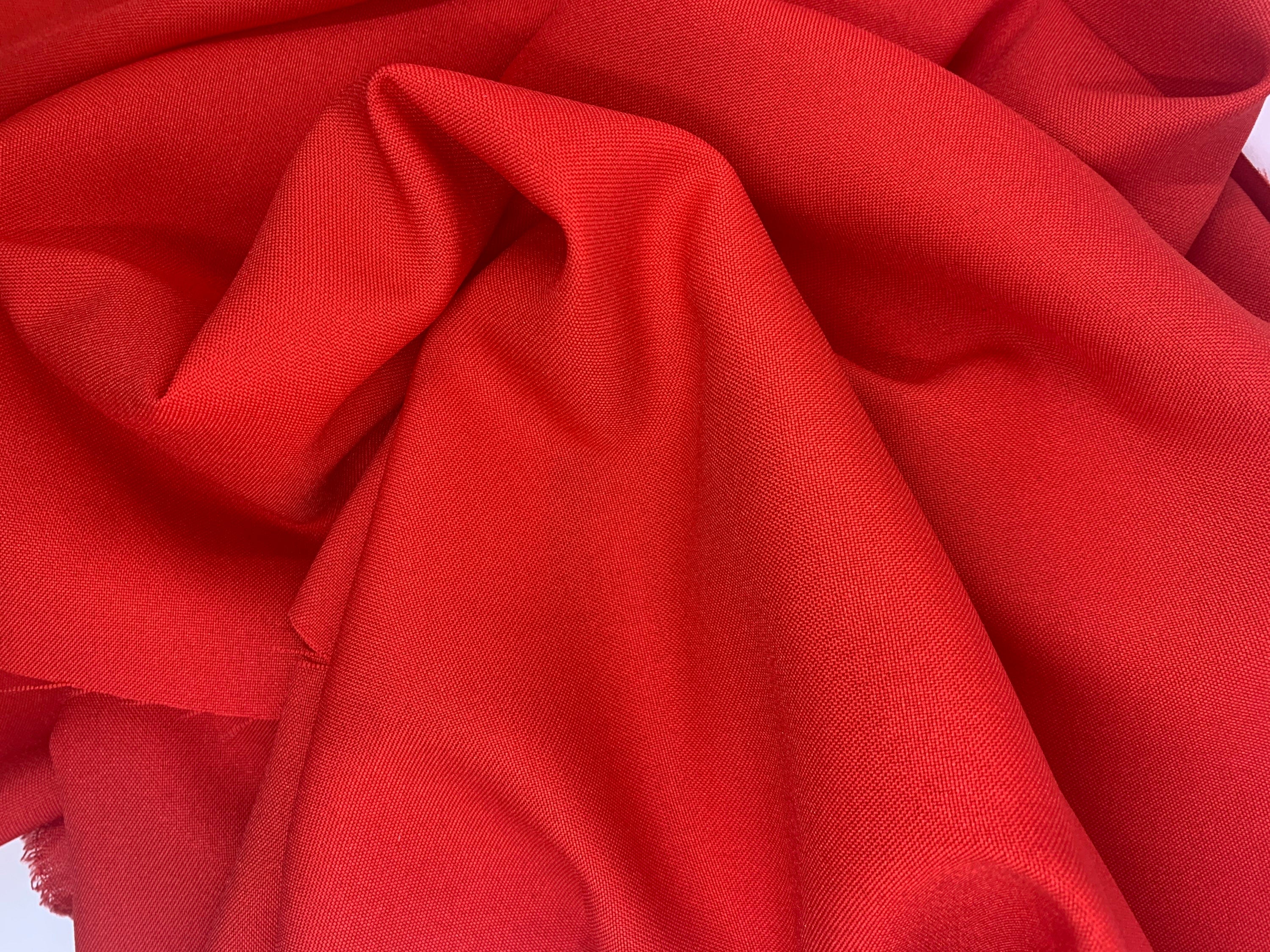 Red poplin fabric