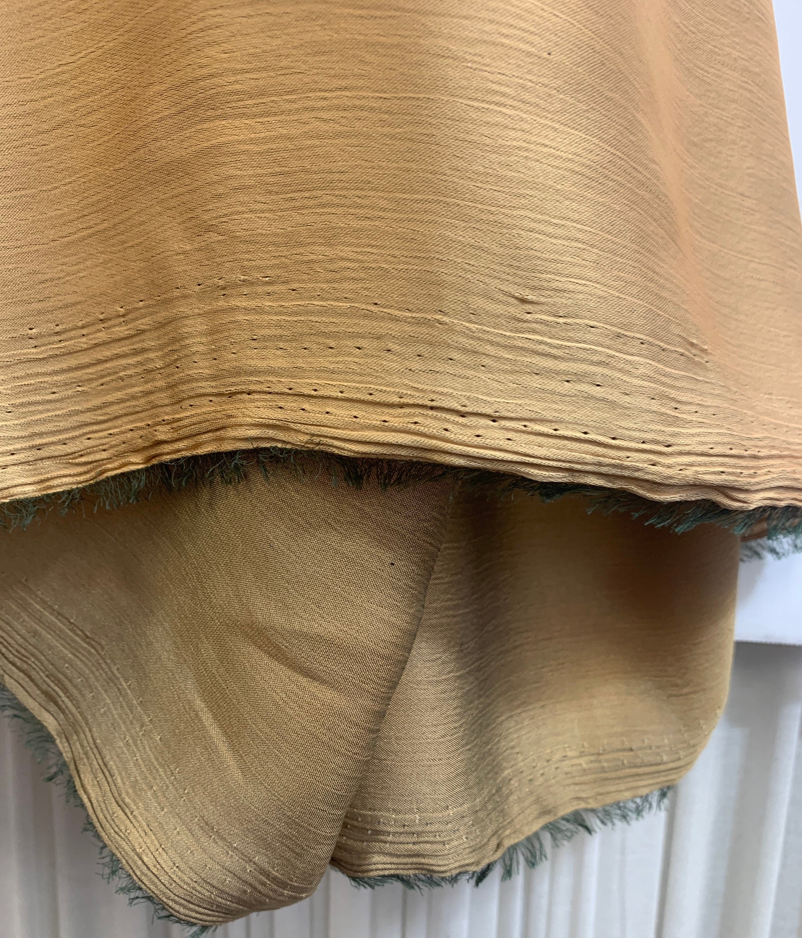 Chiffon two tone color gold/olive width 59 inches soft silky finished, great for scarf, blouse and more.