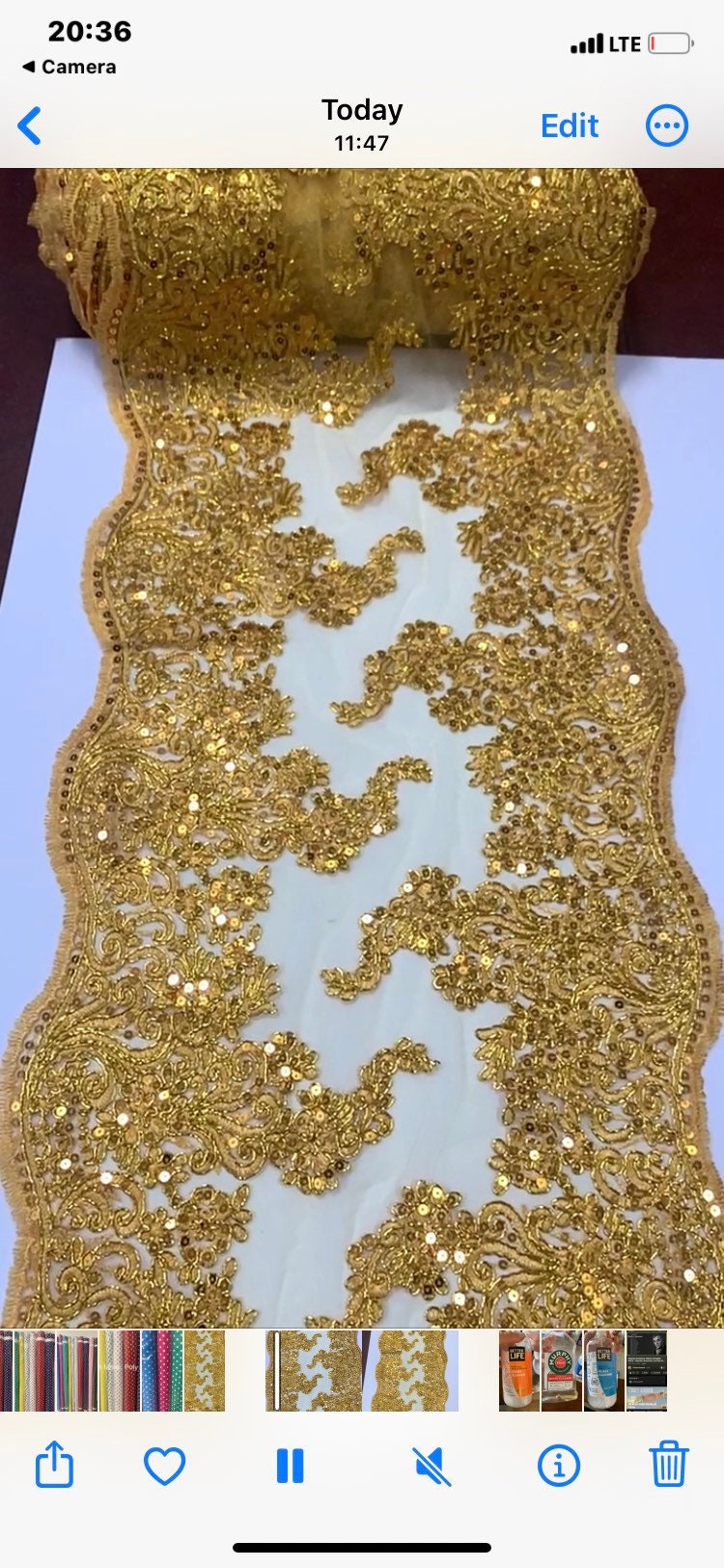 Yellow color Lace 15” for table runner,