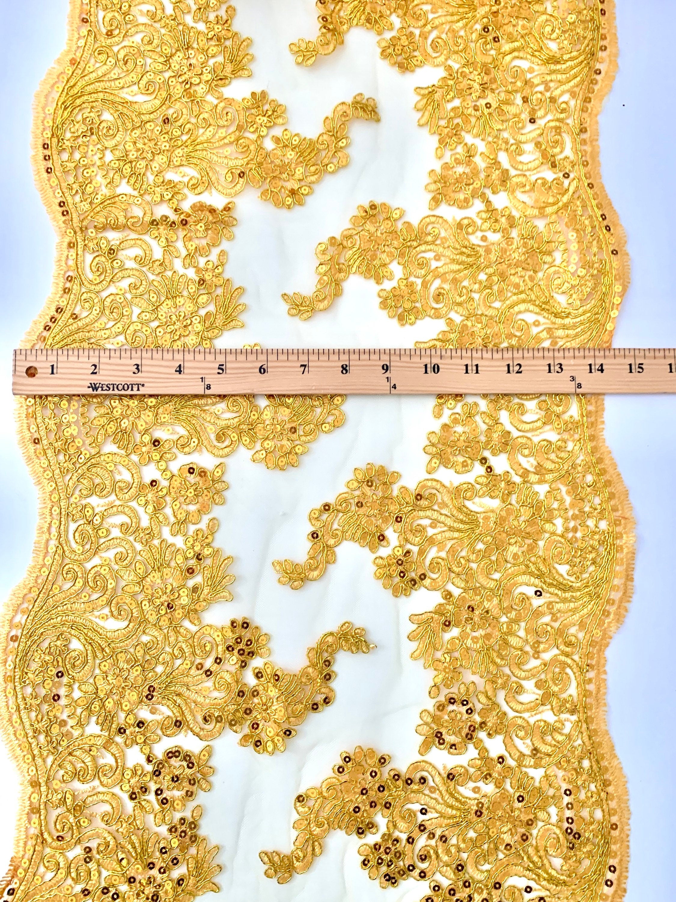 Yellow color Lace 15” for table runner,