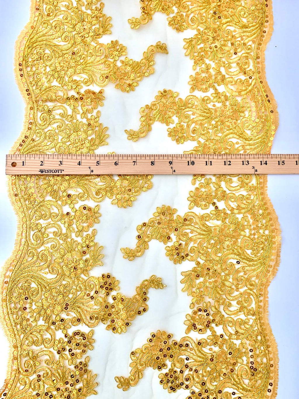 Yellow color Lace 15” for table runner