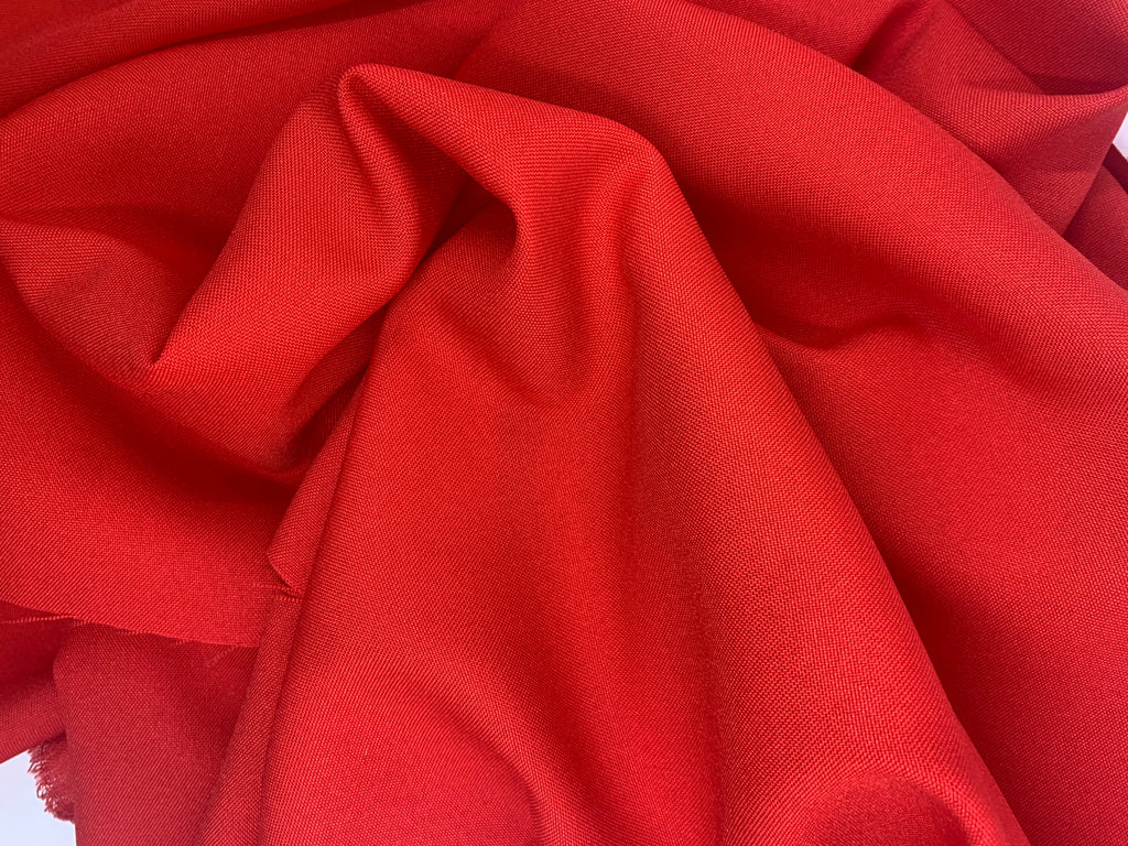 Red poplin fabric