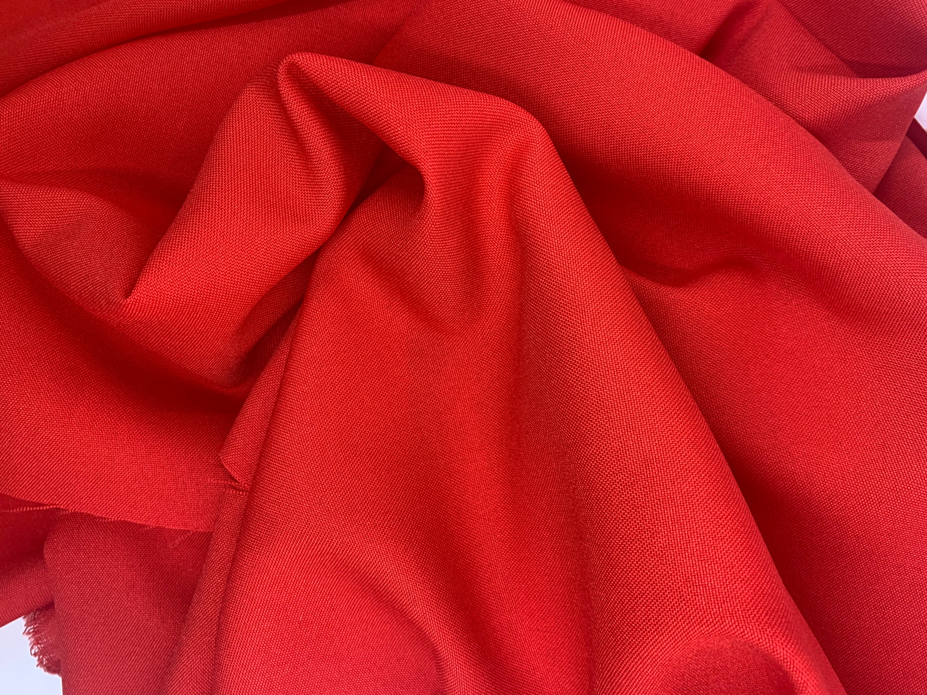 Red poplin fabric