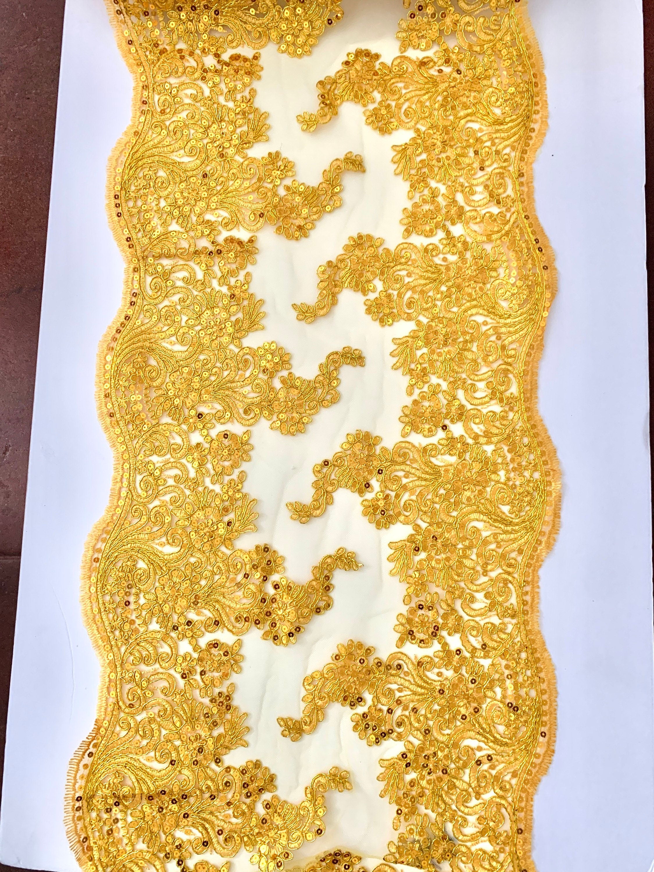 Yellow color Lace 15” for table runner
