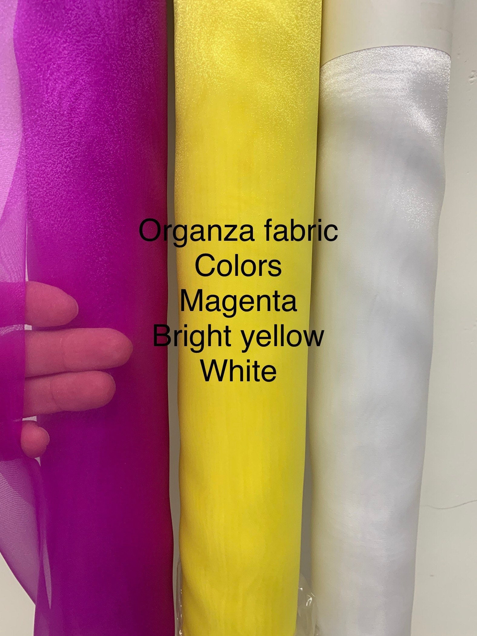 Crystal Organza fabric. Width 58/60" inches wide, 100% Polyester