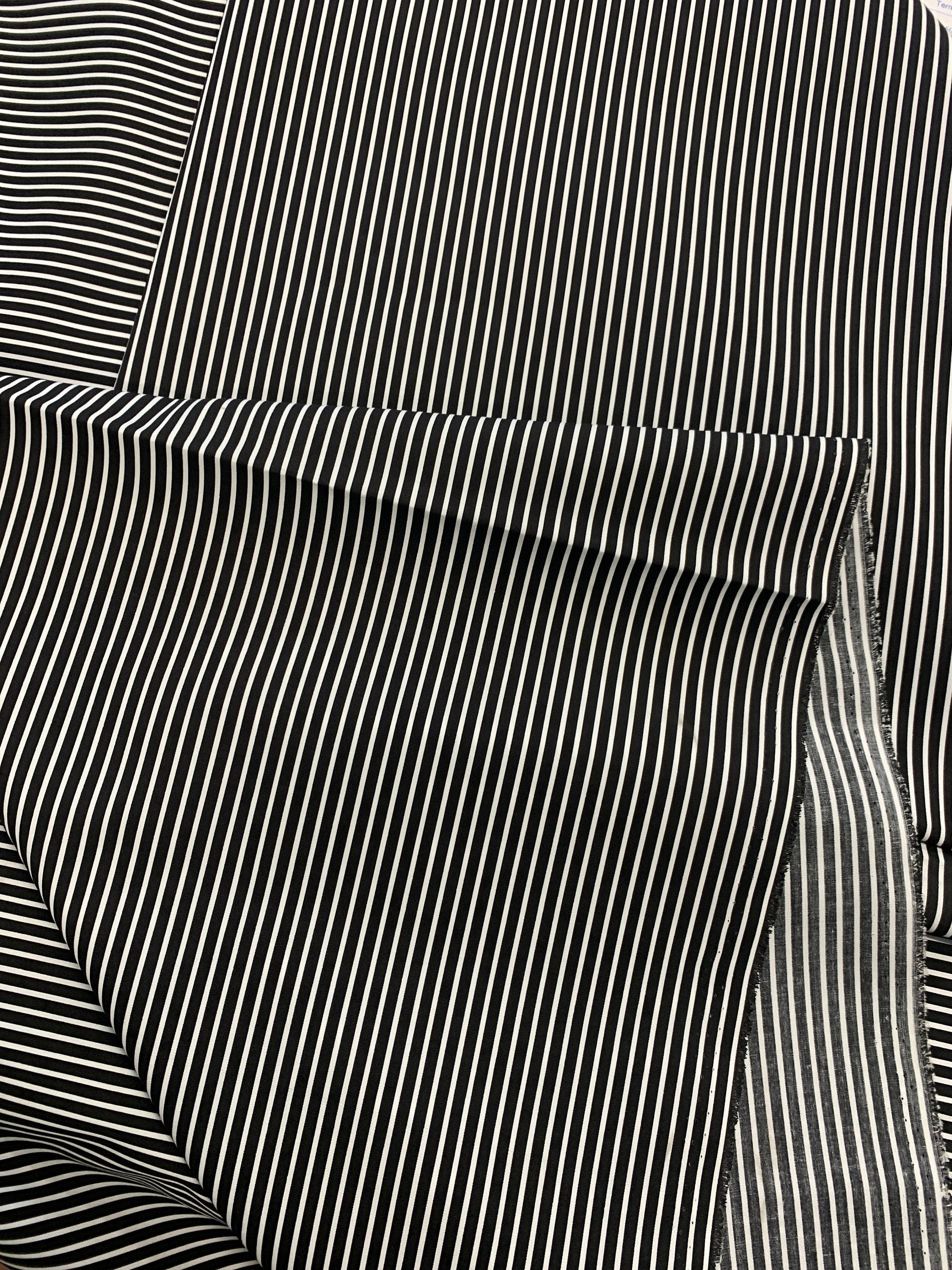 shirt fabric. poly cotton fabric 58" wide, Great item for shirt, tops or uniform brown white stripes.