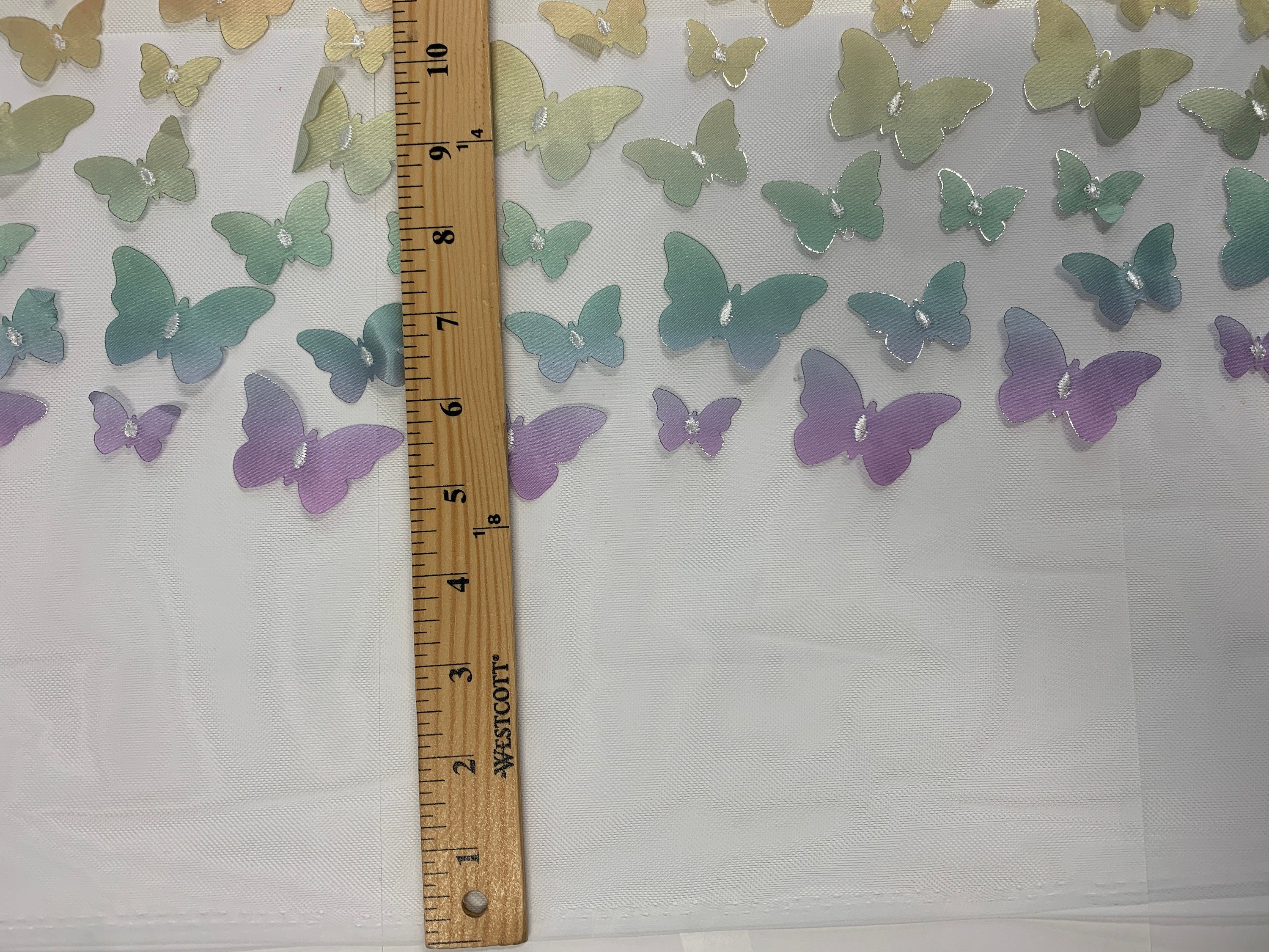 3D Lace fabric design Butterfly - Multi colors - 60" Width