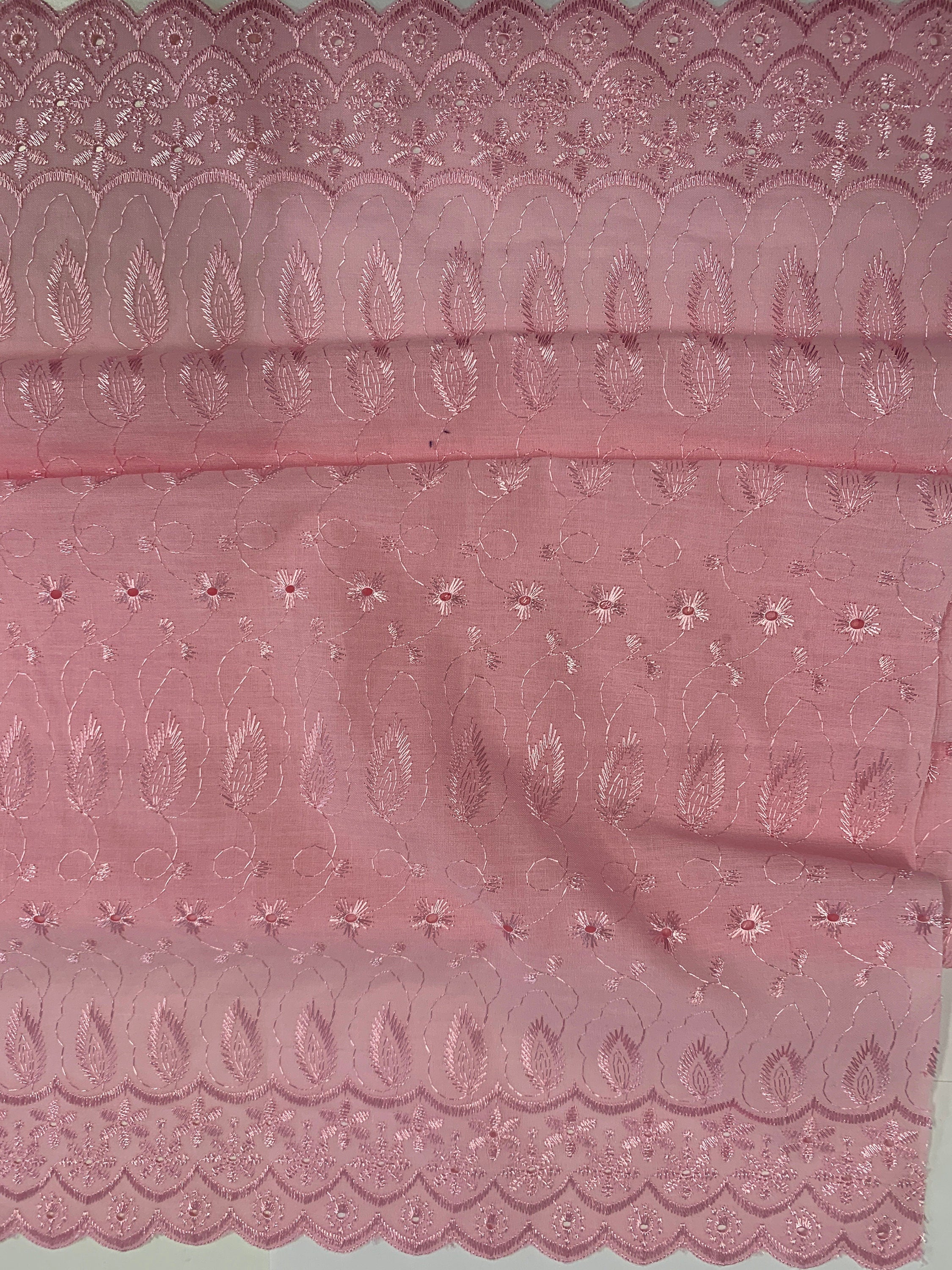 Eylet Fabric, width 42 inches poly/cotton, soft smooth embroidery fabric. color Pink