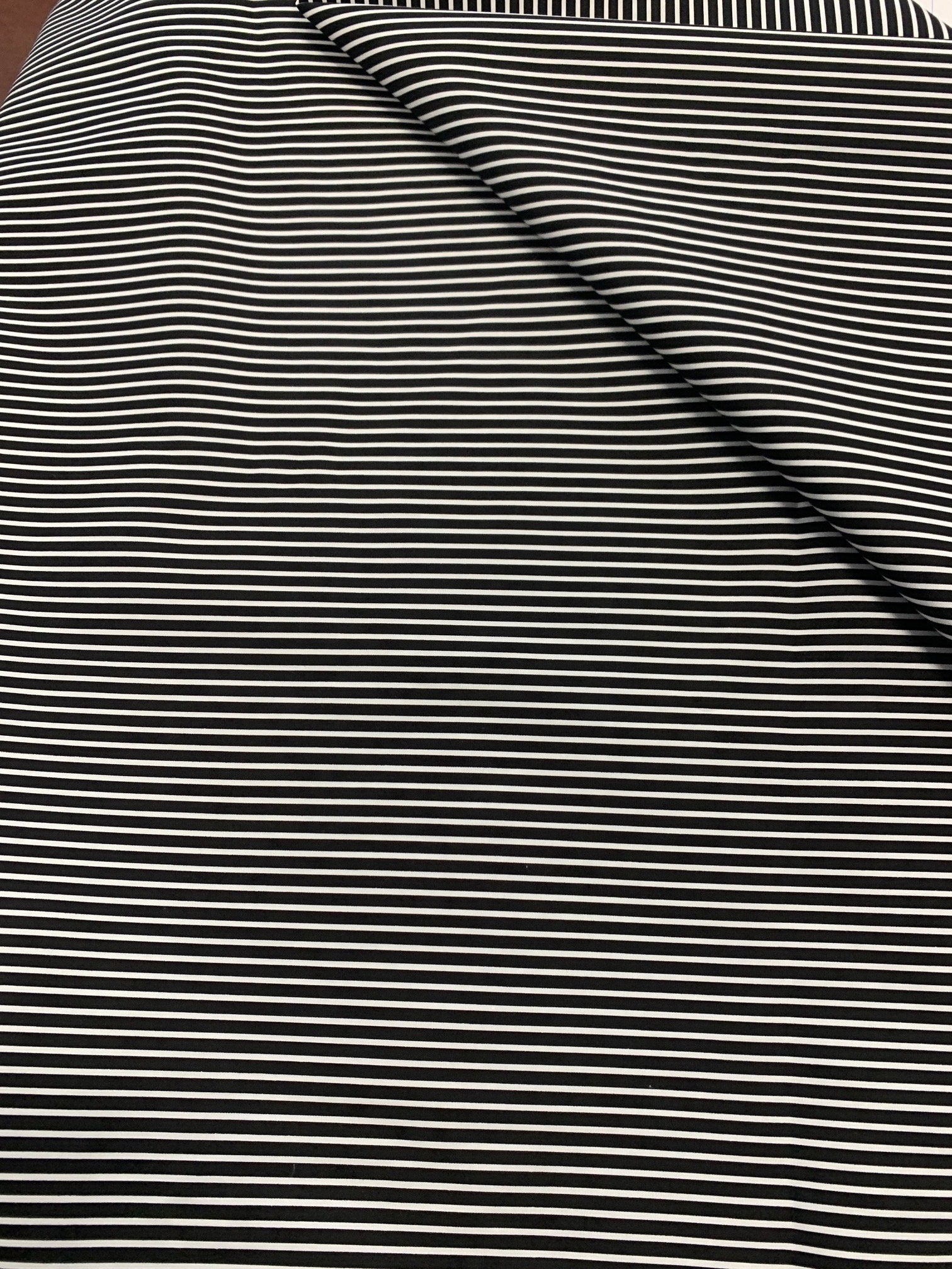Poly cotton Fabric - Brown white stripe - 58" Width shirt fabric