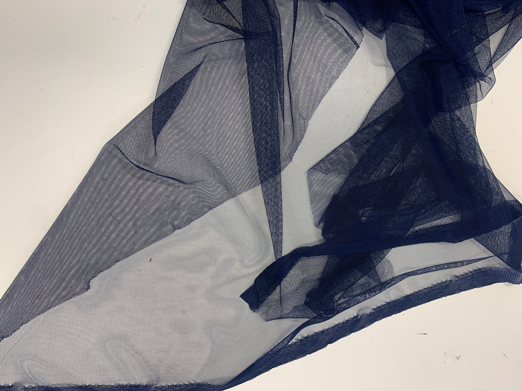 Navy Mesh Fabric by yard. 100% polyester Mesh fabric width 55 inches in Navy color.
