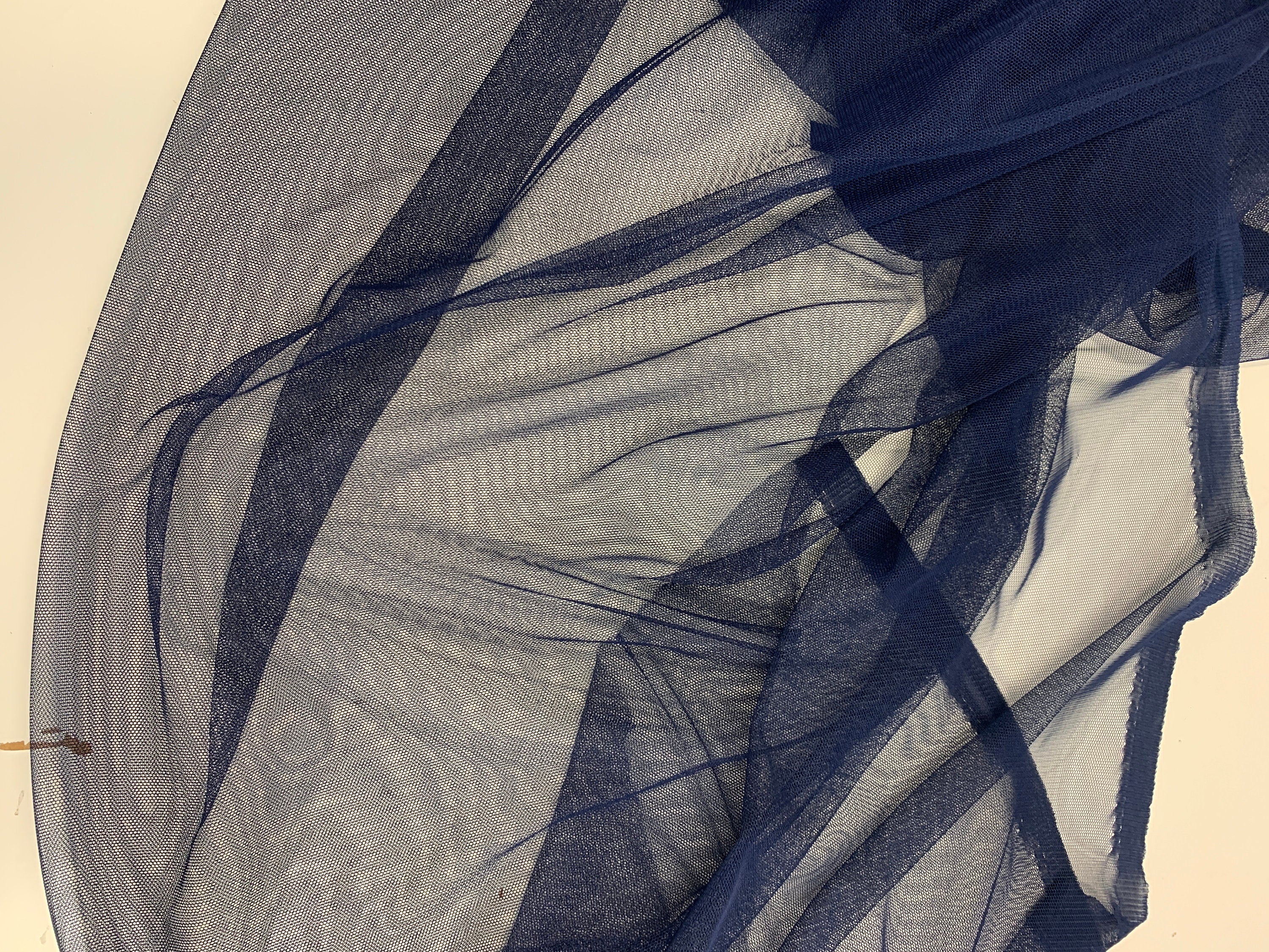Navy Mesh Fabric by yard. 100% polyester Mesh fabric width 55 inches in Navy color.