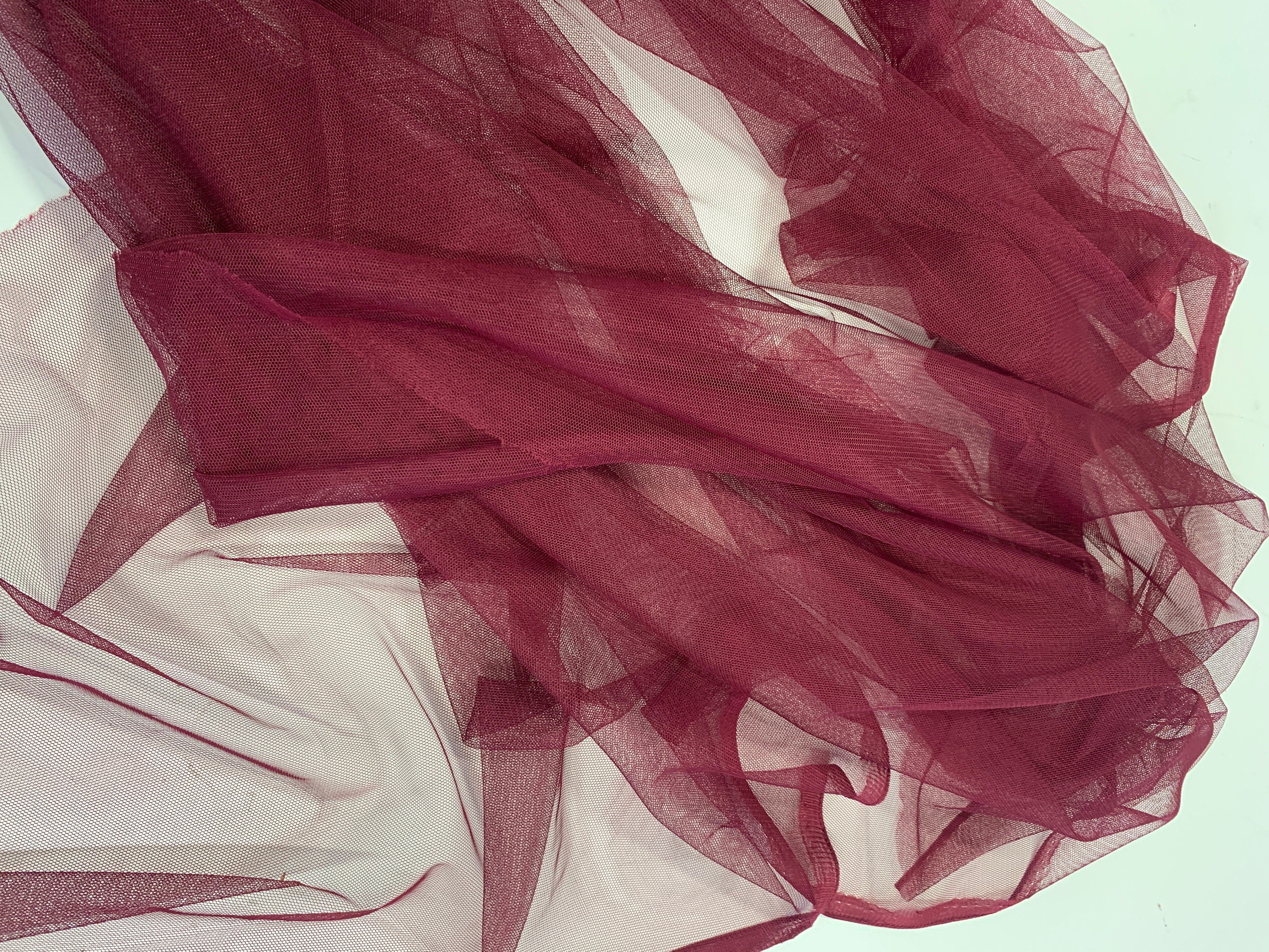Burgundy POWER Mesh Fabric by yard. Spandex and polyester Mesh fabric width 58/60 inches. sell by yard. (36 inches length)