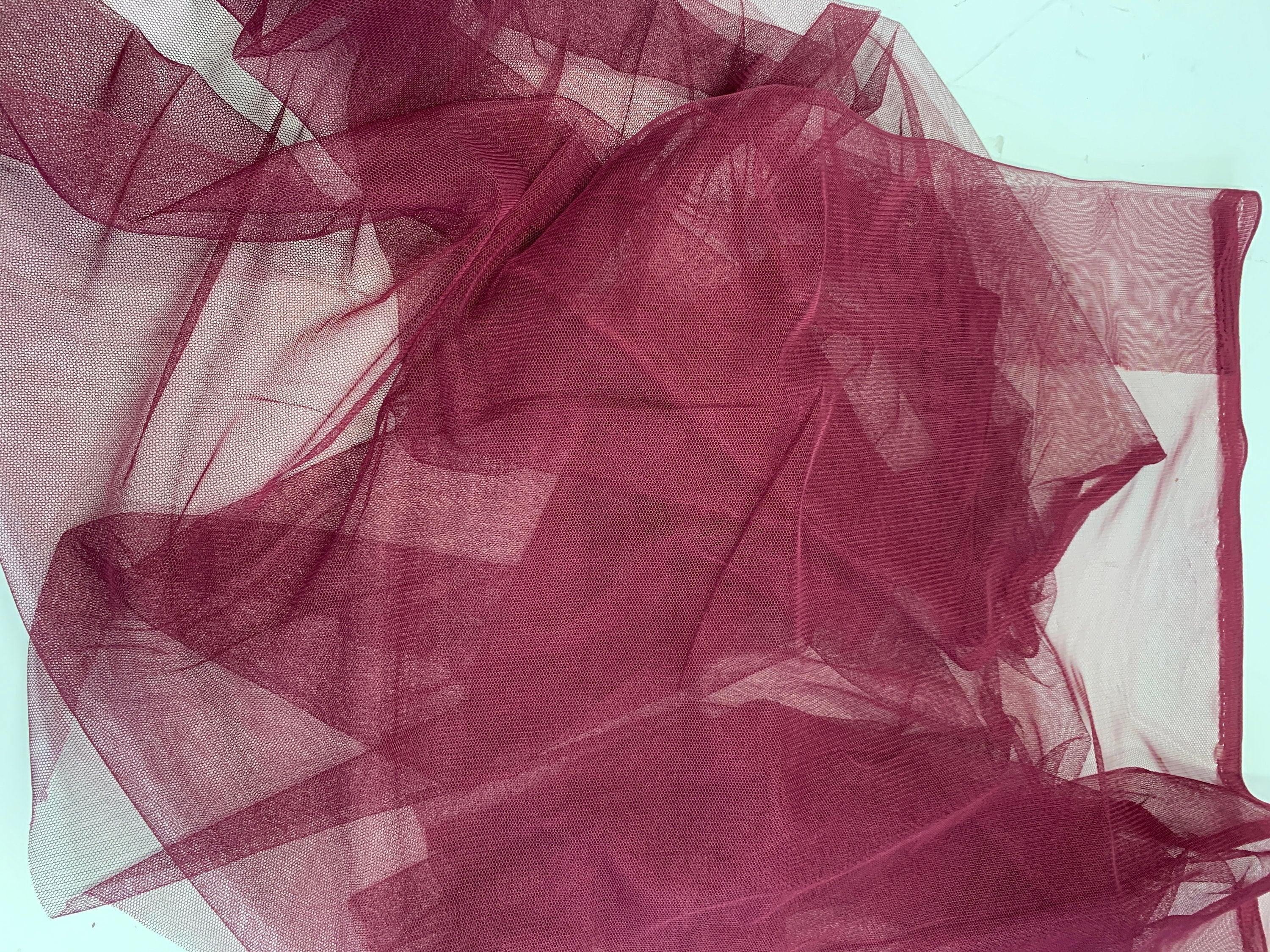 Burgundy POWER Mesh Fabric by yard. Spandex and polyester Mesh fabric width 58/60 inches. sell by yard. (36 inches length)
