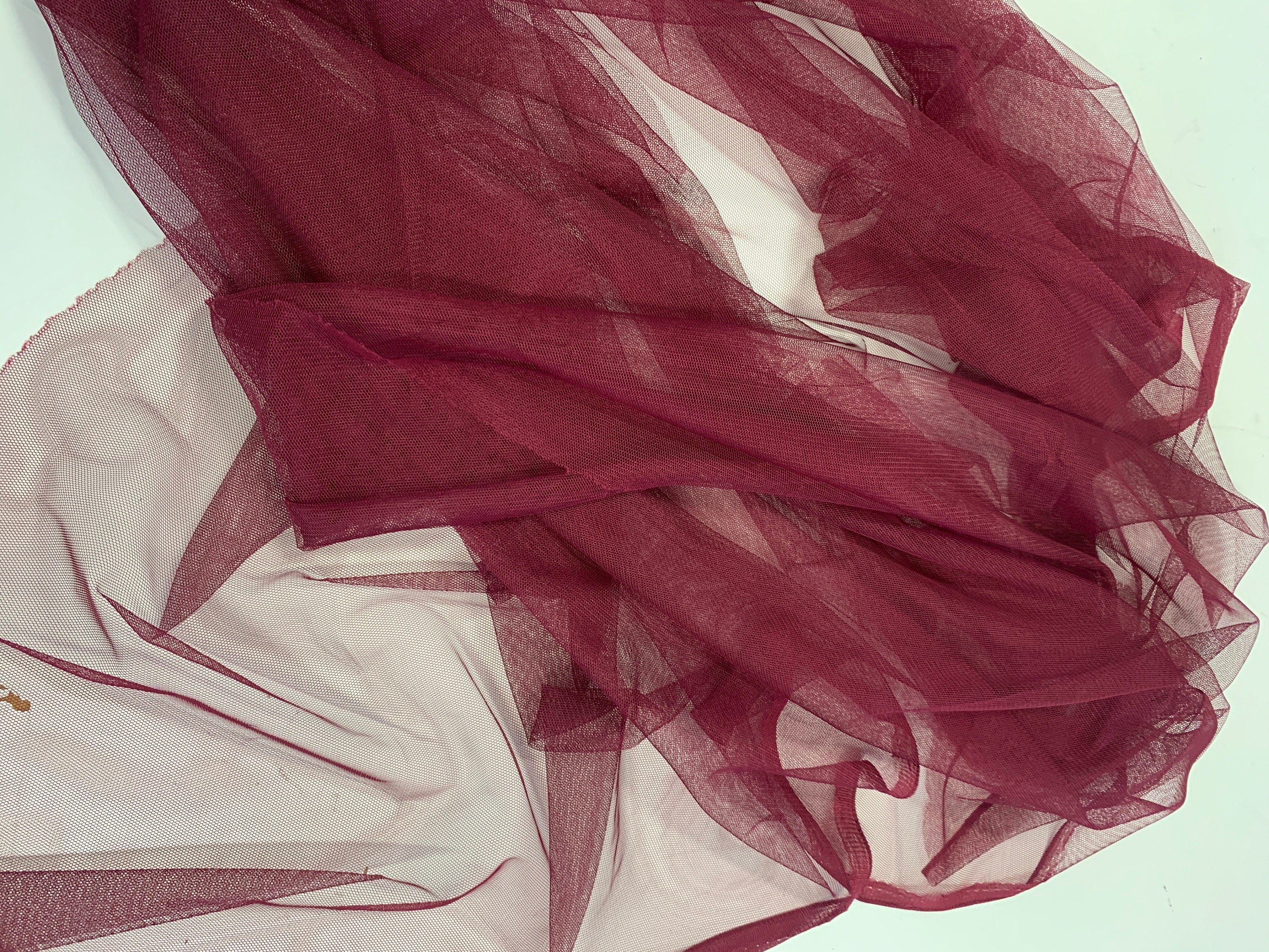 Burgundy POWER Mesh Fabric by yard. Spandex and polyester Mesh fabric width 58/60 inches. sell by yard. (36 inches length)