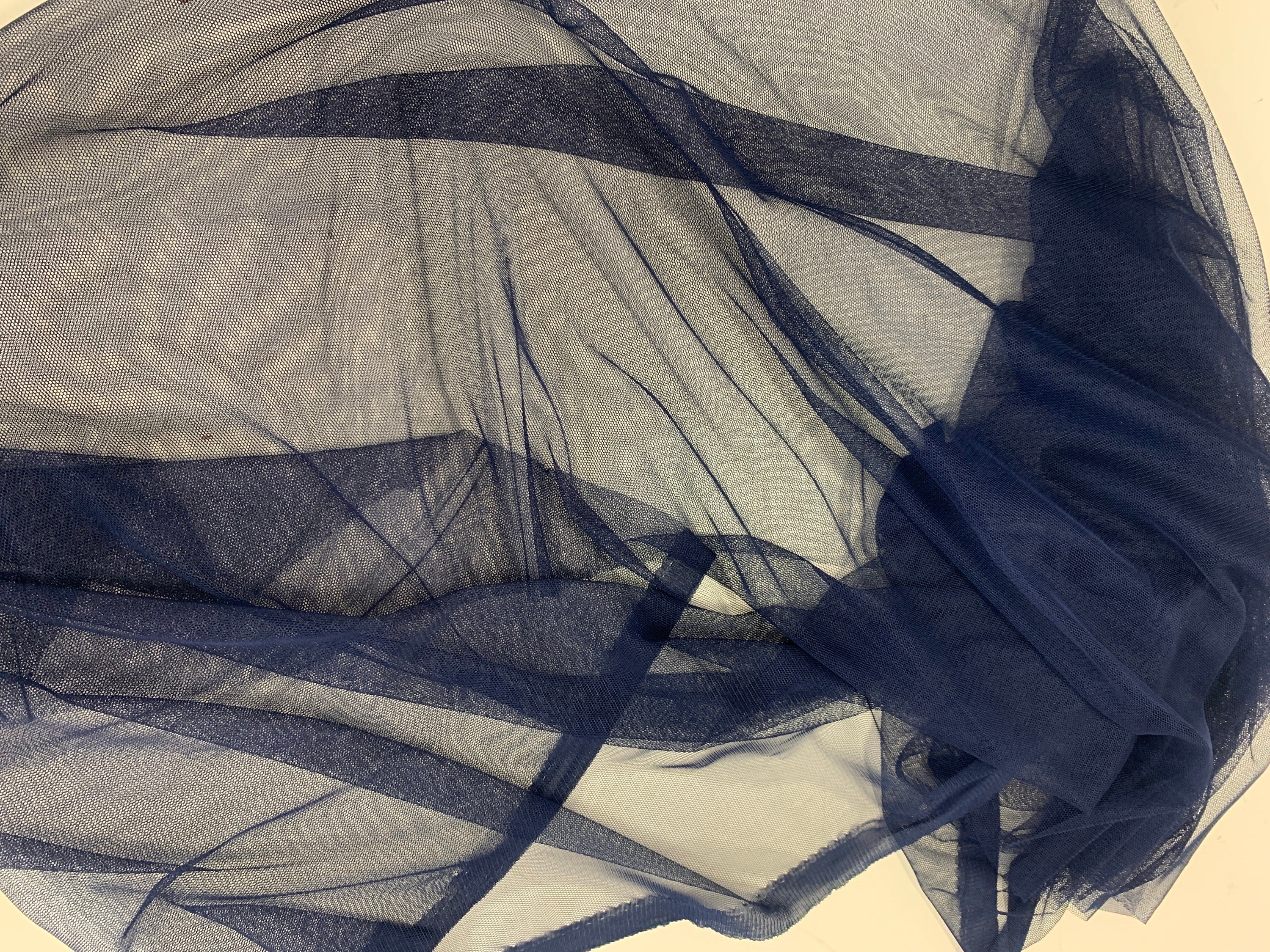 Navy Mesh Fabric by yard. 100% polyester Mesh fabric width 55 inches in Navy color.