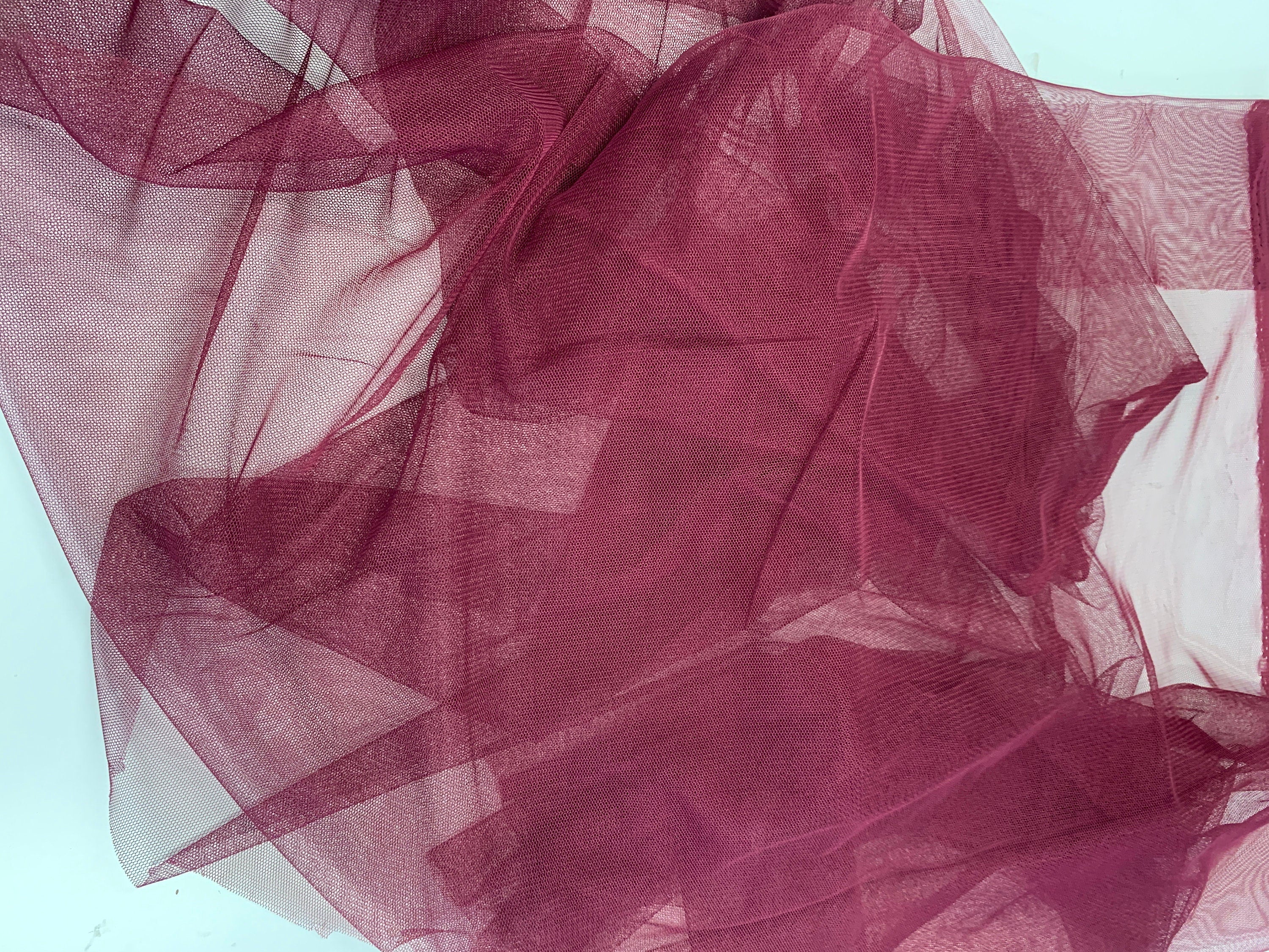 Burgundy POWER Mesh Fabric by yard. Spandex and polyester Mesh fabric width 58/60 inches. sell by yard. (36 inches length)