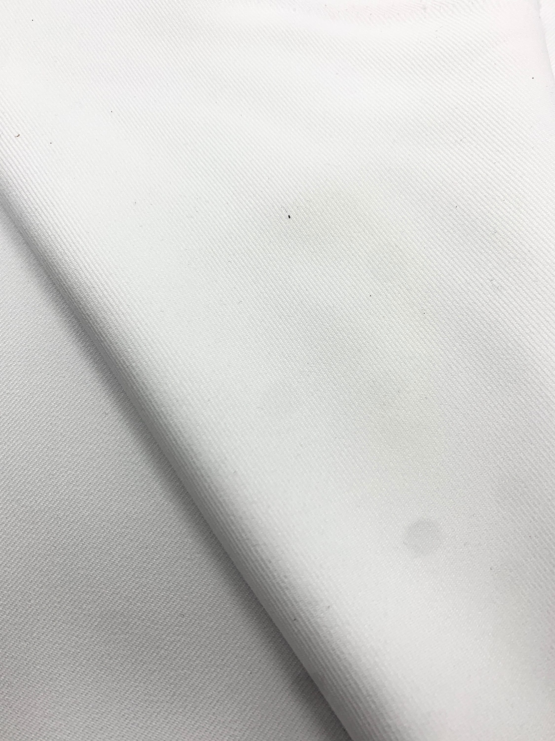 A 2 yards cut White Gabardine Fabric, Polyester Width 58 inches, suiting and uniform fabric
