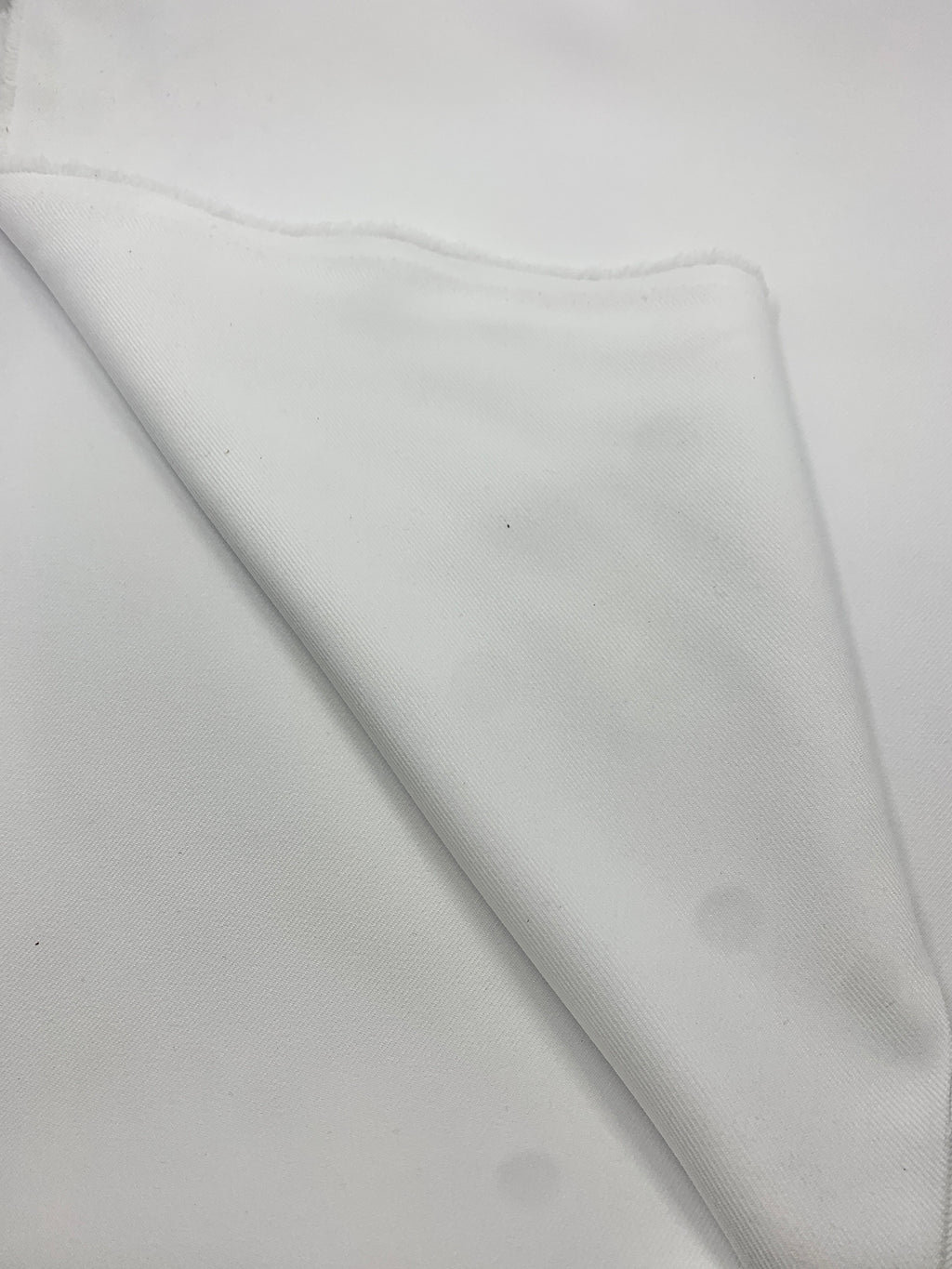 A 2 yards cut White Gabardine Fabric, Polyester Width 58 inches, suiting and uniform fabric
